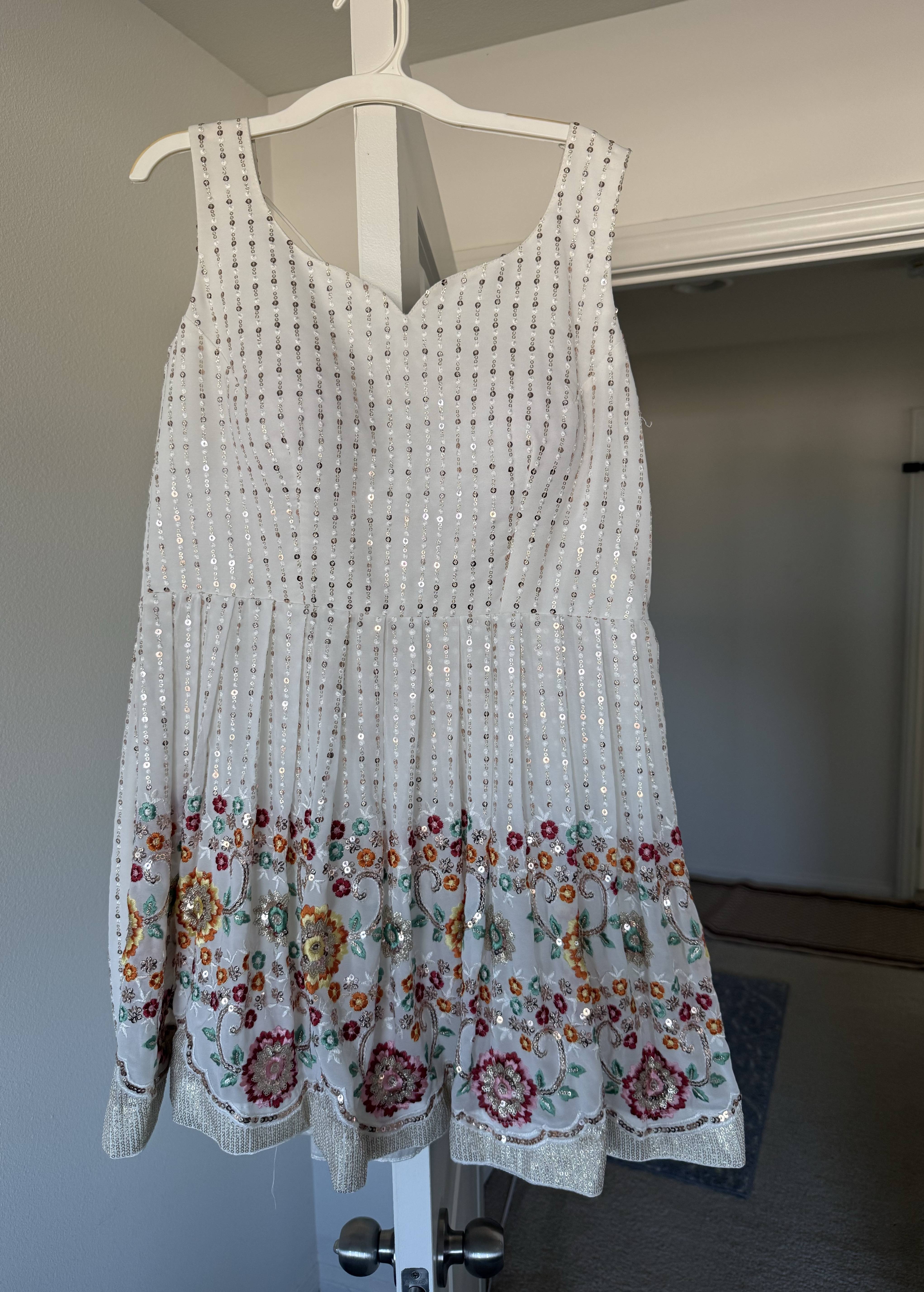 Ivory Floral Embroidered Lehenga Image - 3