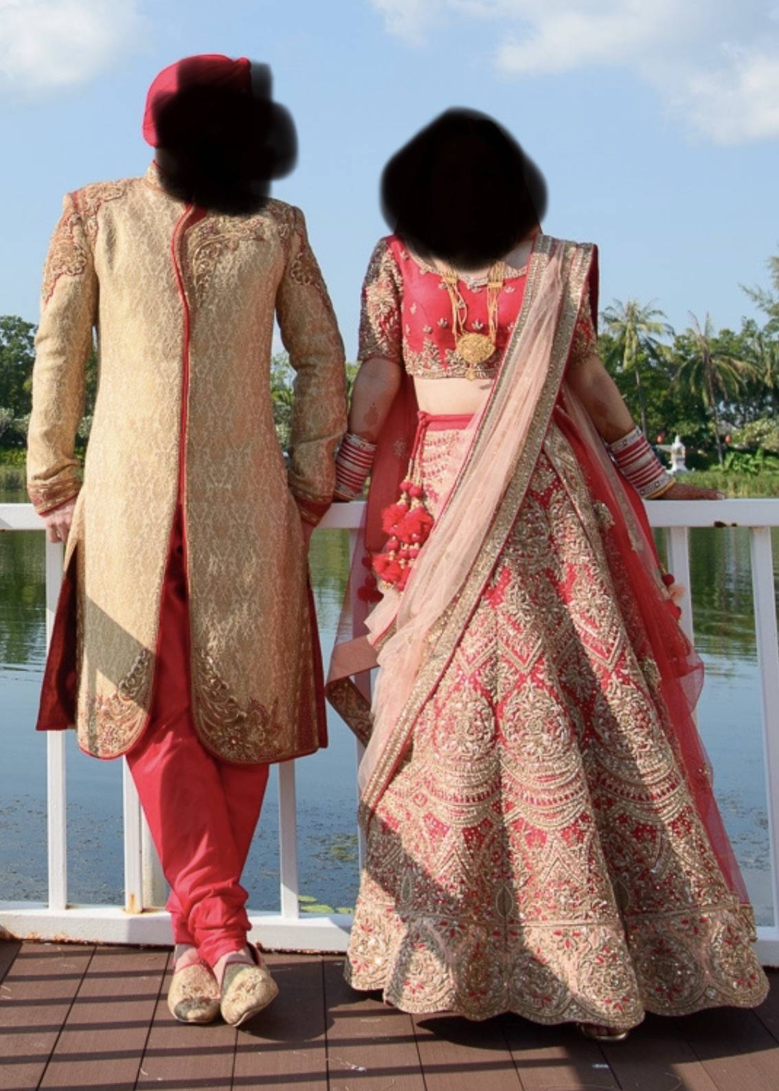 Red and Gold Zardozi Bridal Lehenga Image - 1