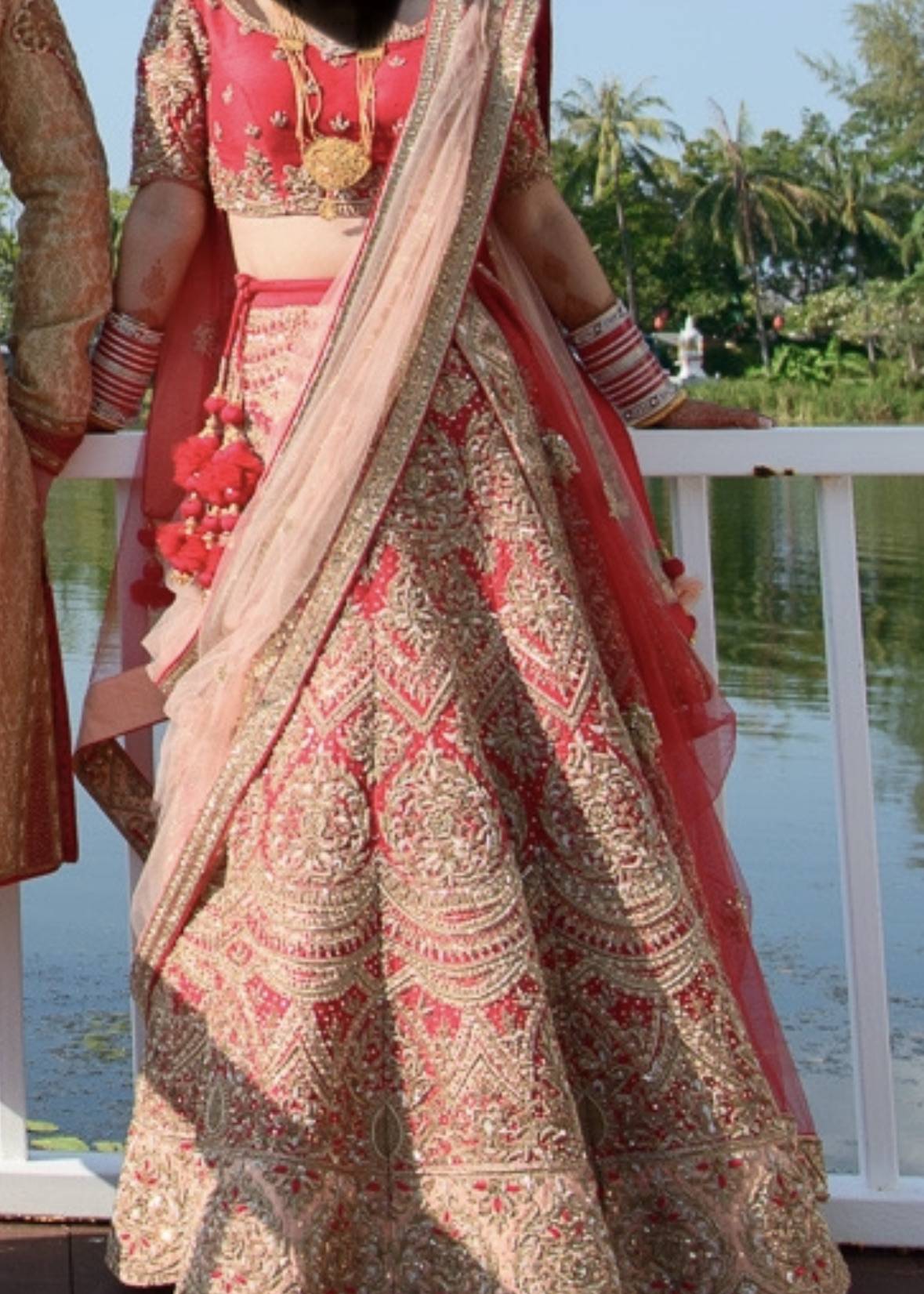 Red and Gold Zardozi Bridal Lehenga Image - 0