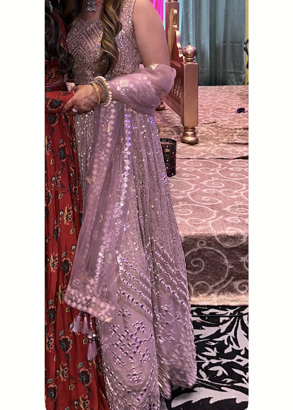 Dusty Pink Mirrorwork Lehenga Image - 2