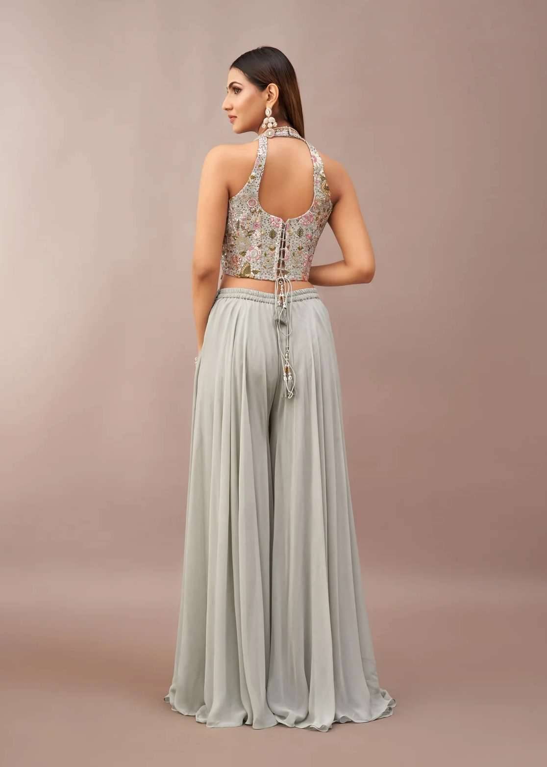 Sage Grey Palazzo Set Image - 1