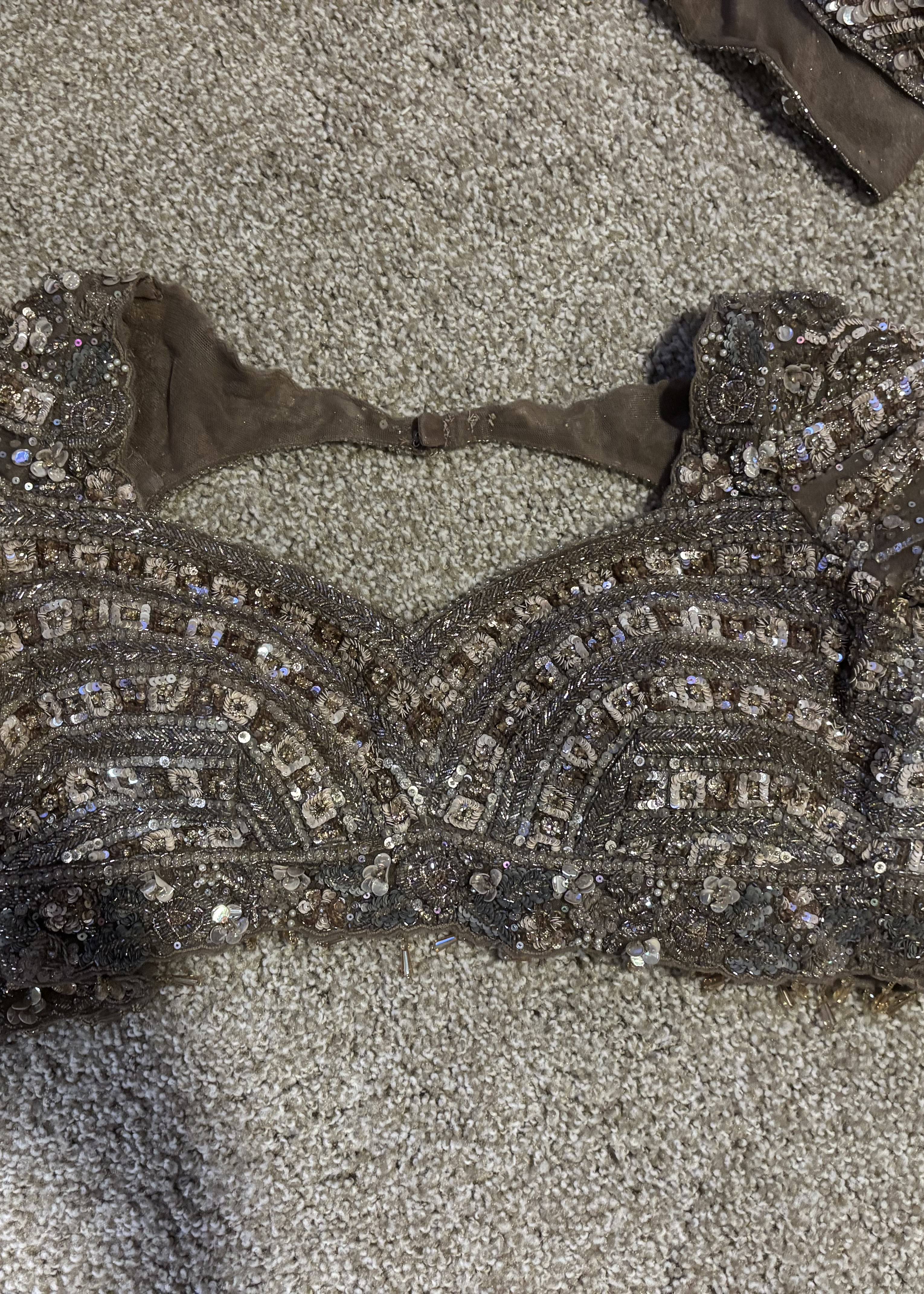 Silver Embellished Bridal Lehenga Image - 2