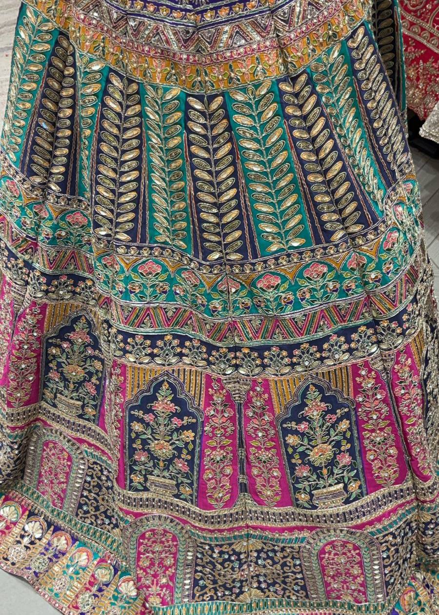 Multicolor Embroidered Bridal Lehenga Image - 4