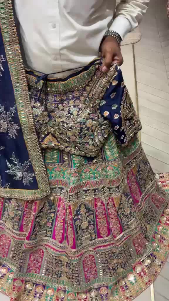 Multicolor Embroidered Bridal Lehenga Image - 3