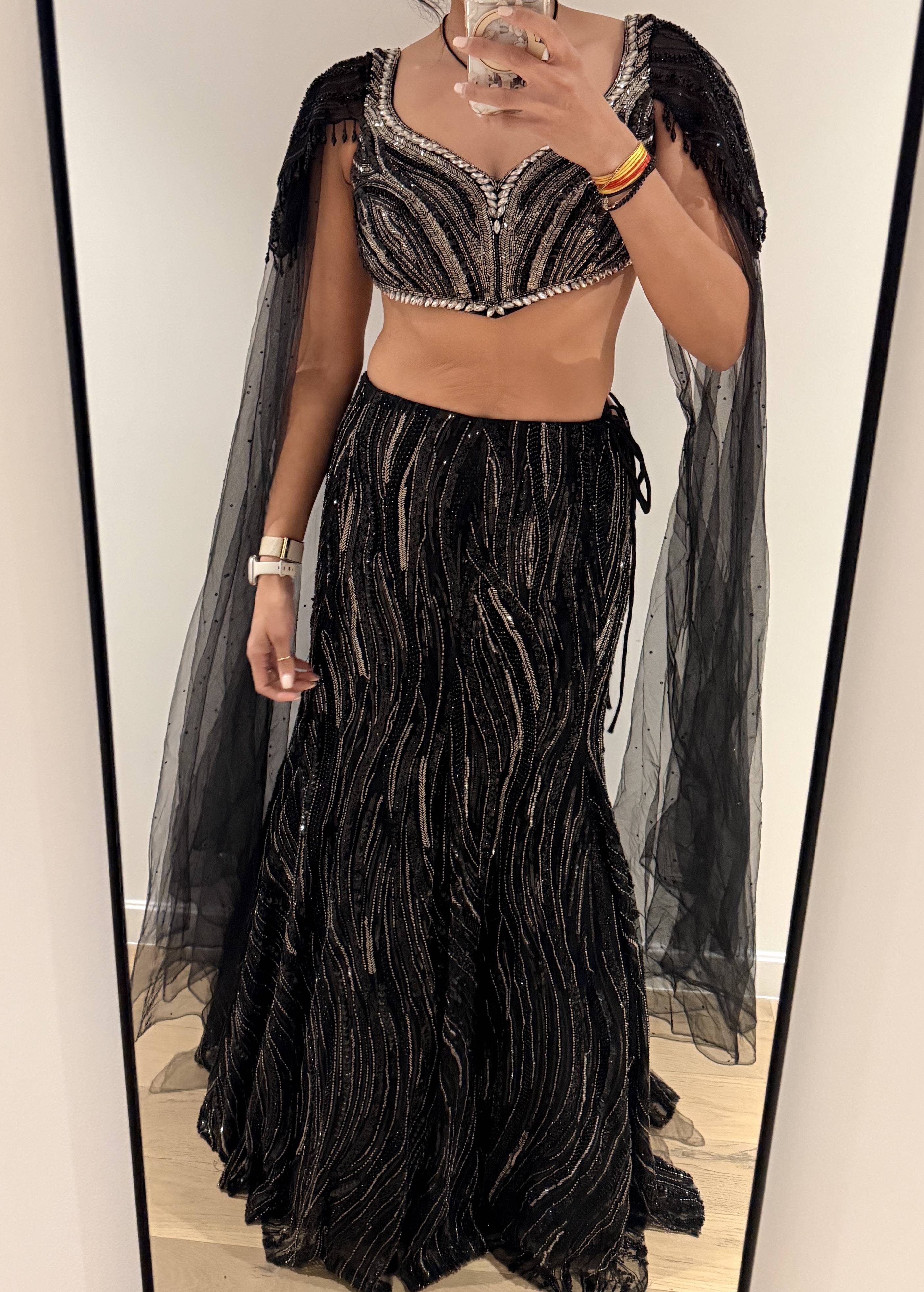 Black Sequin Lehenga Set Image - 0