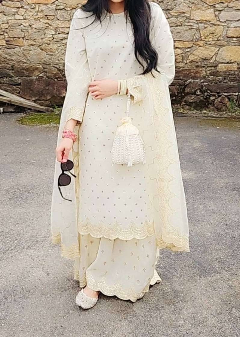 Butter Yellow Sharara Set Image - 0