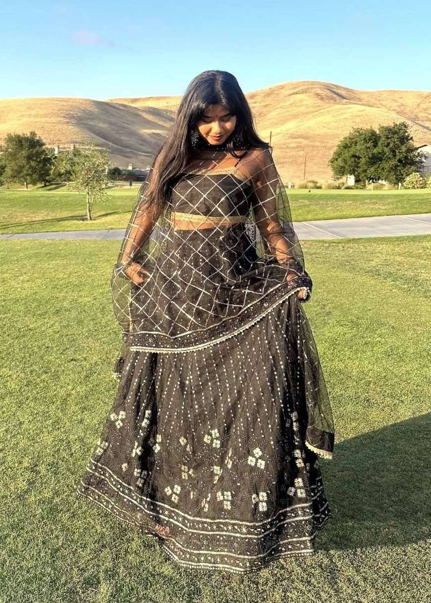 Black and Gold Lehenga Image - 0
