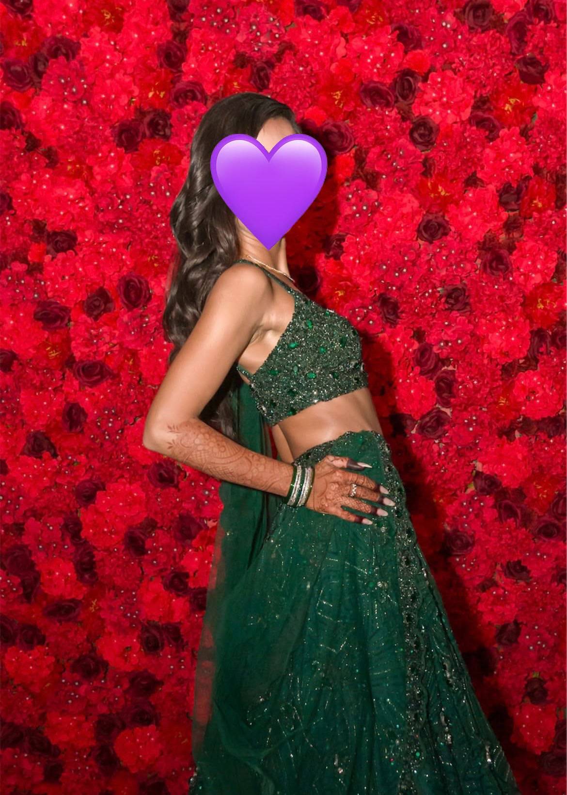Emerald Green Embellished Lehenga Set Image - 1