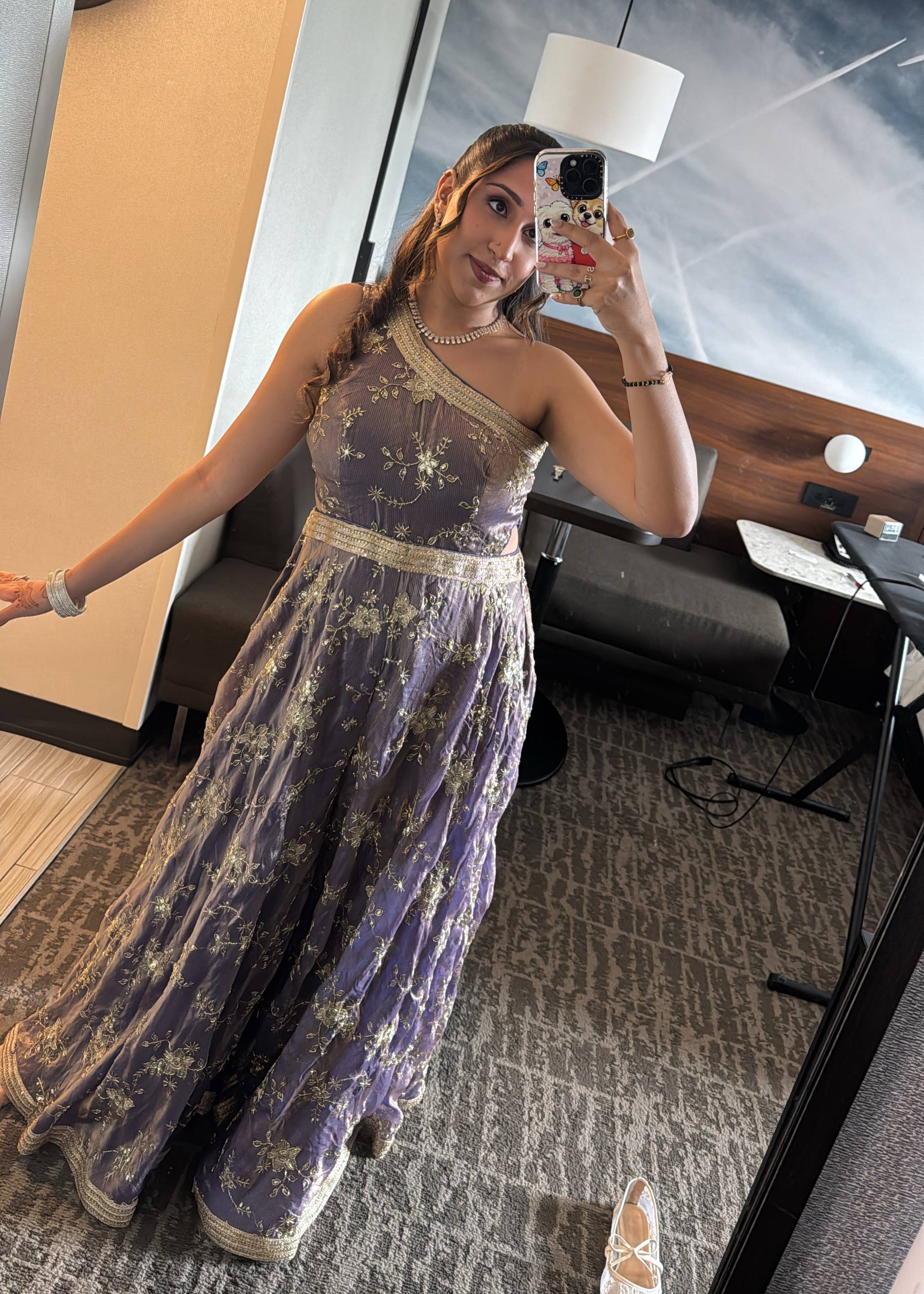 Lavender Embroidered Jumpsuit Image - 1