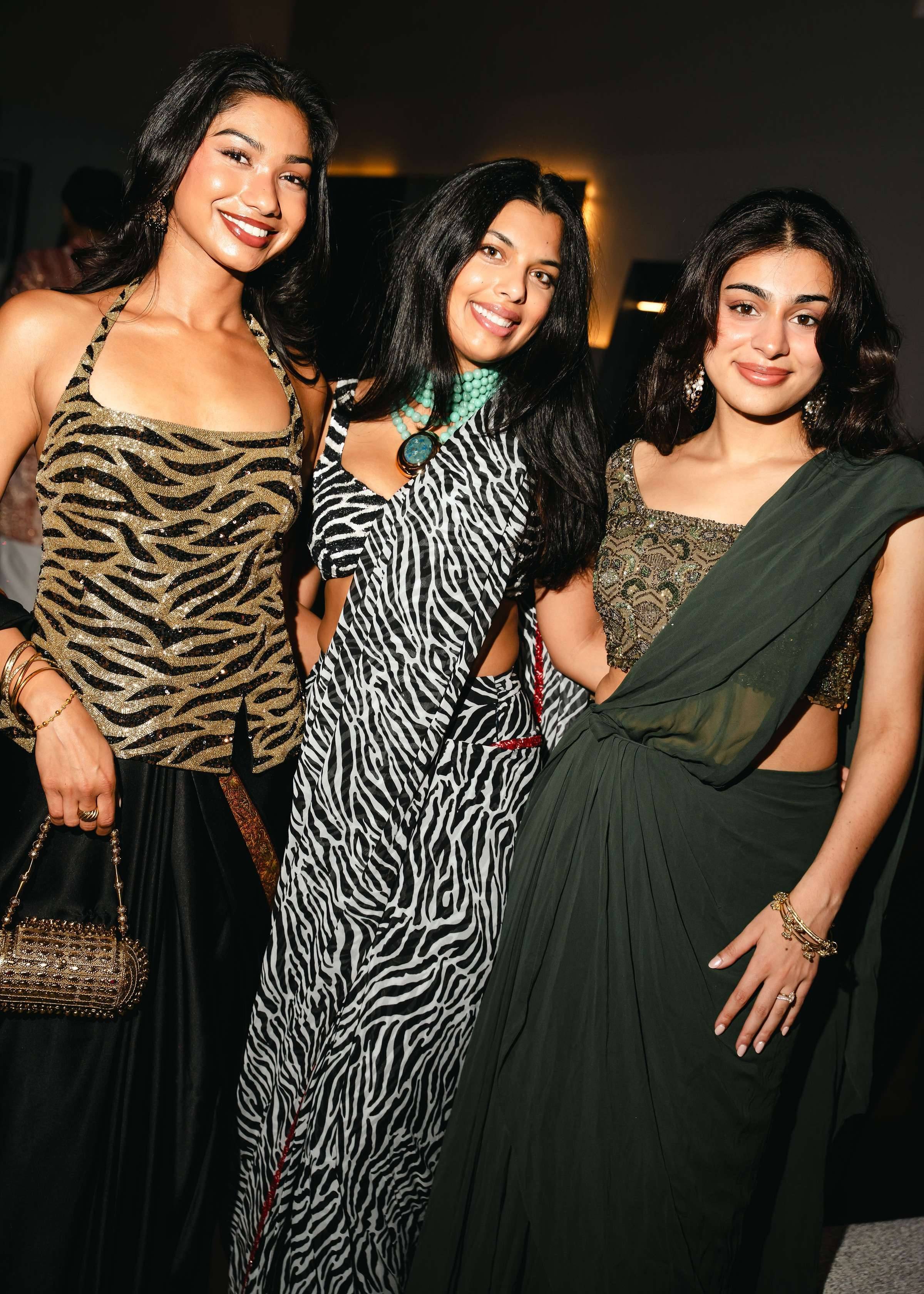 Black and White Zebra Print Sari Image - 2