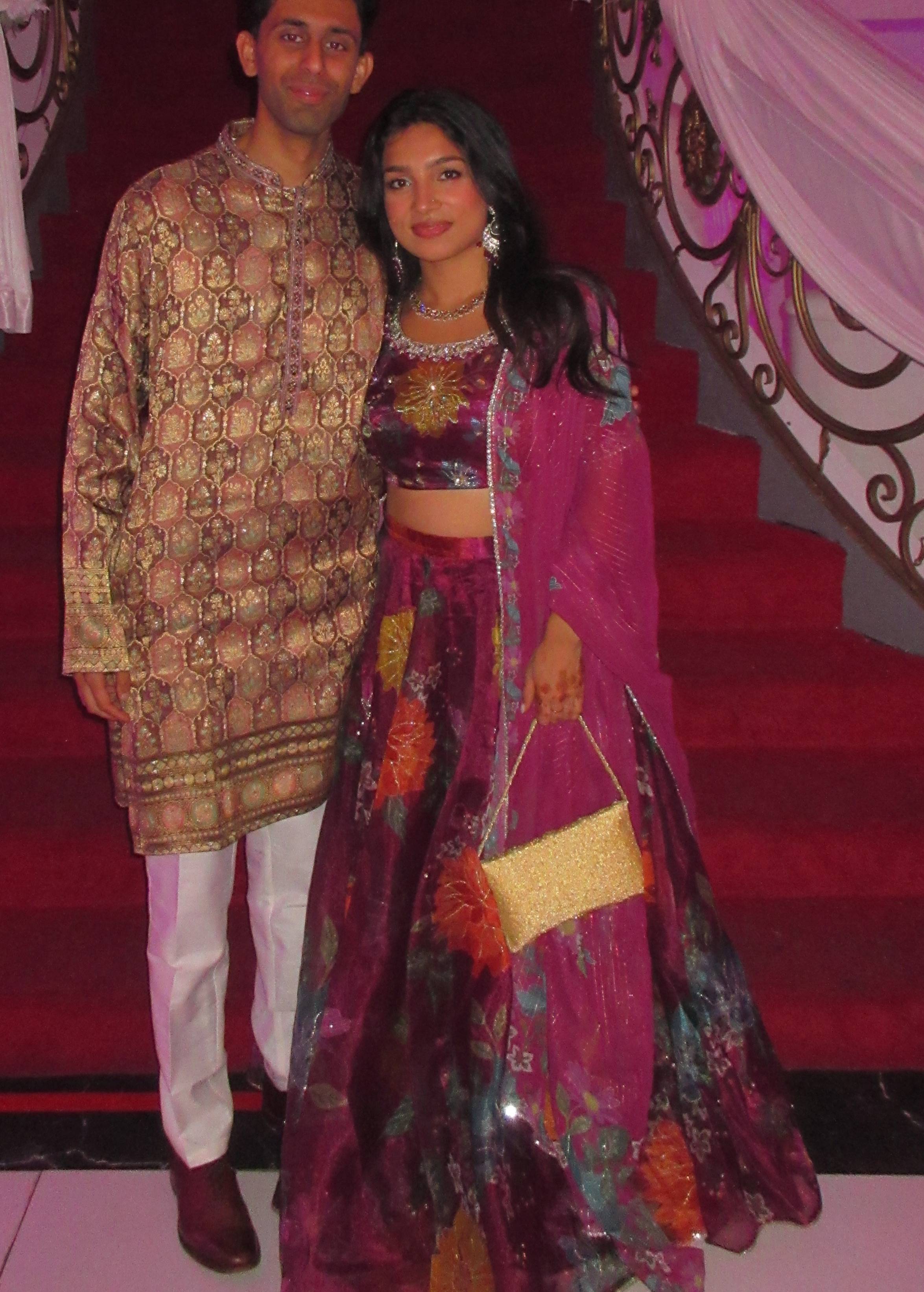 Wine Floral Organza Lehenga Set Image - 1