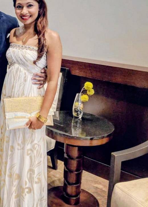 White and Gold Strapless Gown Image - 2