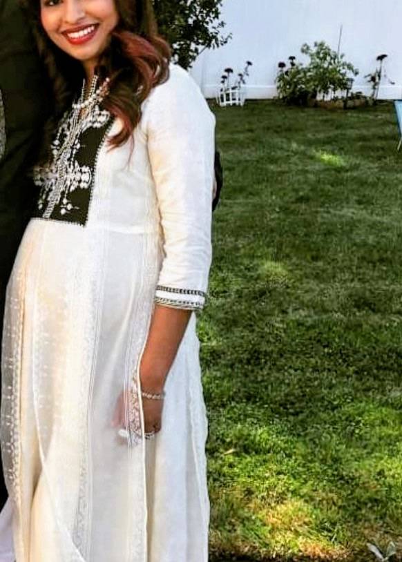 Ivory and Black Embroidered Kurta Set Image - 3