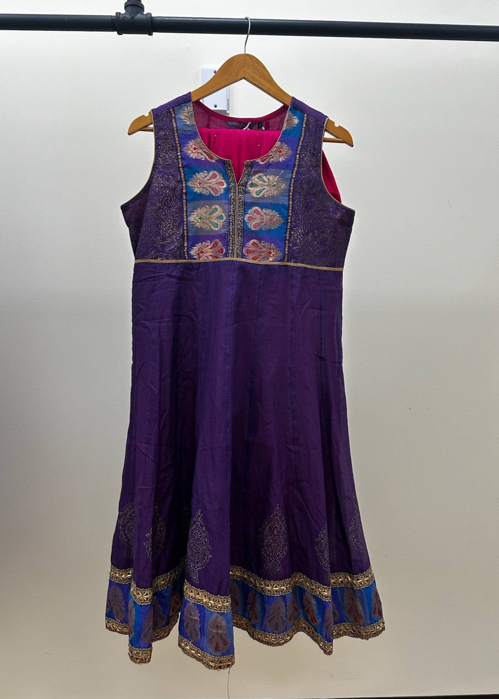  Purple and Pink Embellished Indian Suit Image - 1