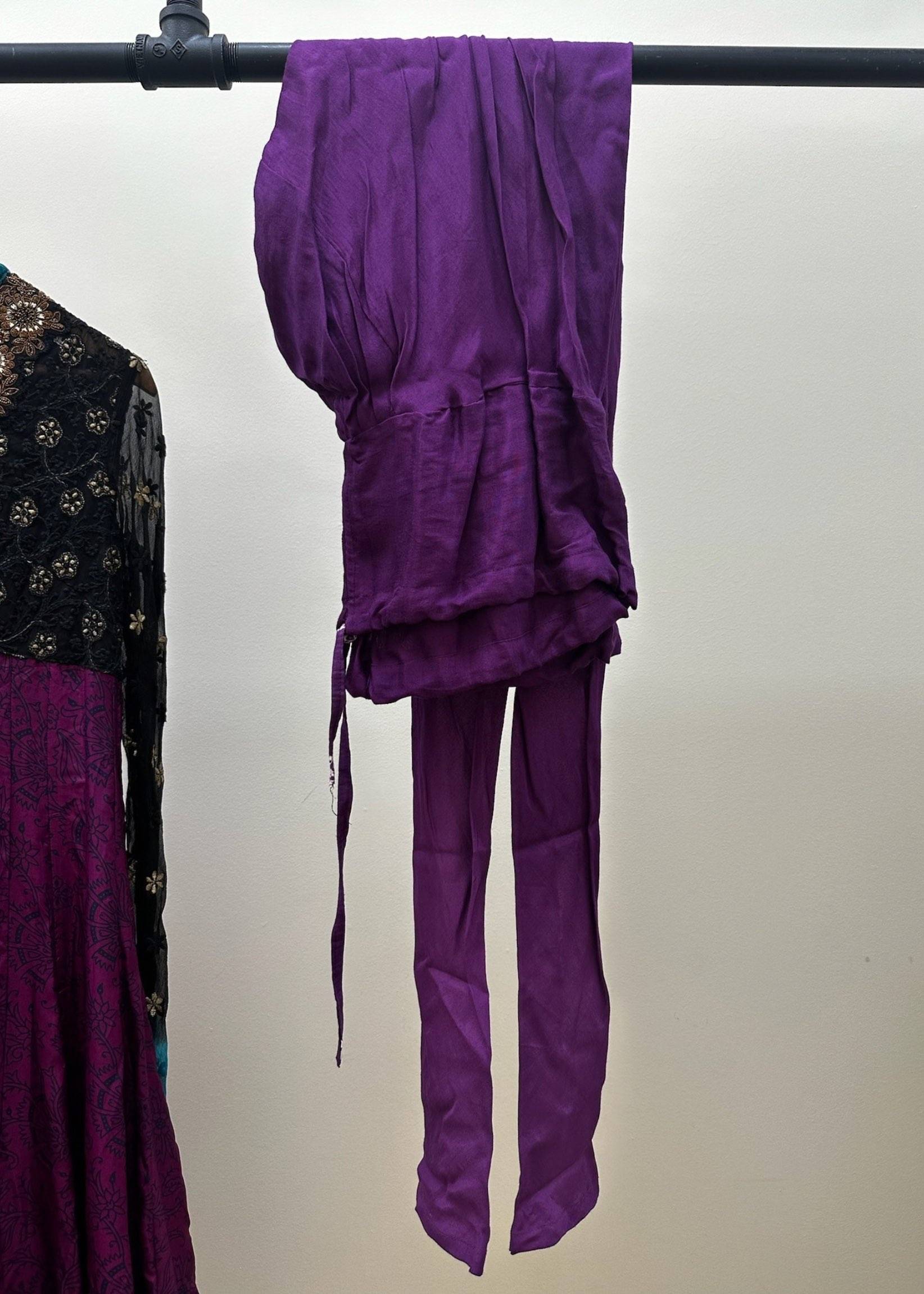  Purple & Pink Embroidered Anarkali Suit Image - 3