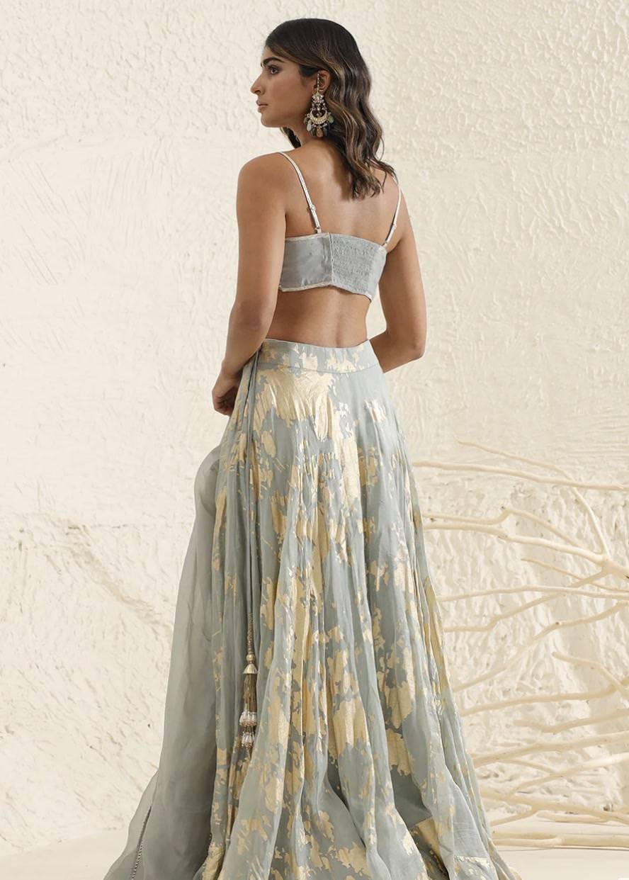 Sage and Gold Lehenga Image - 2