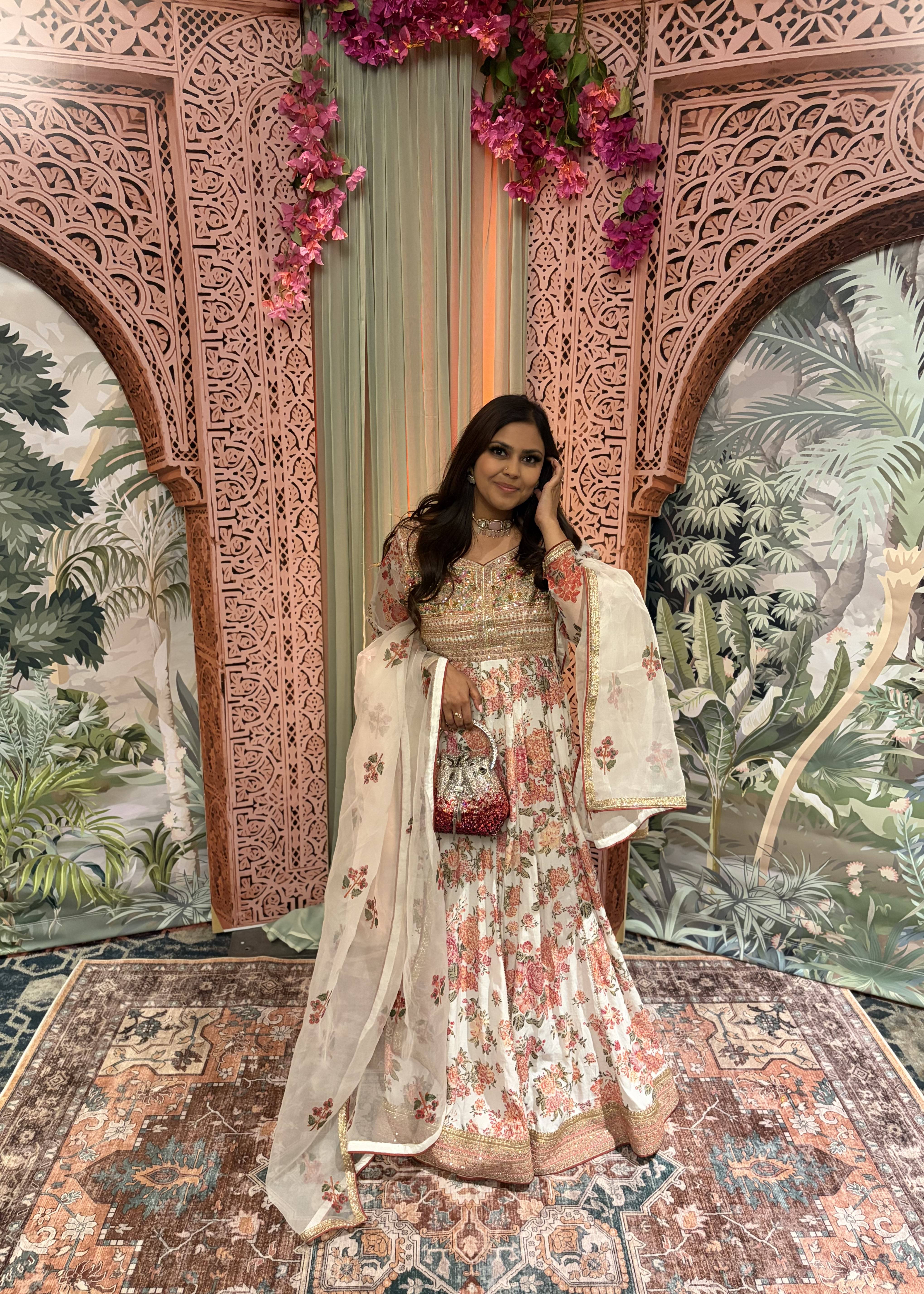 Ivory Floral Anarkali Image - 0