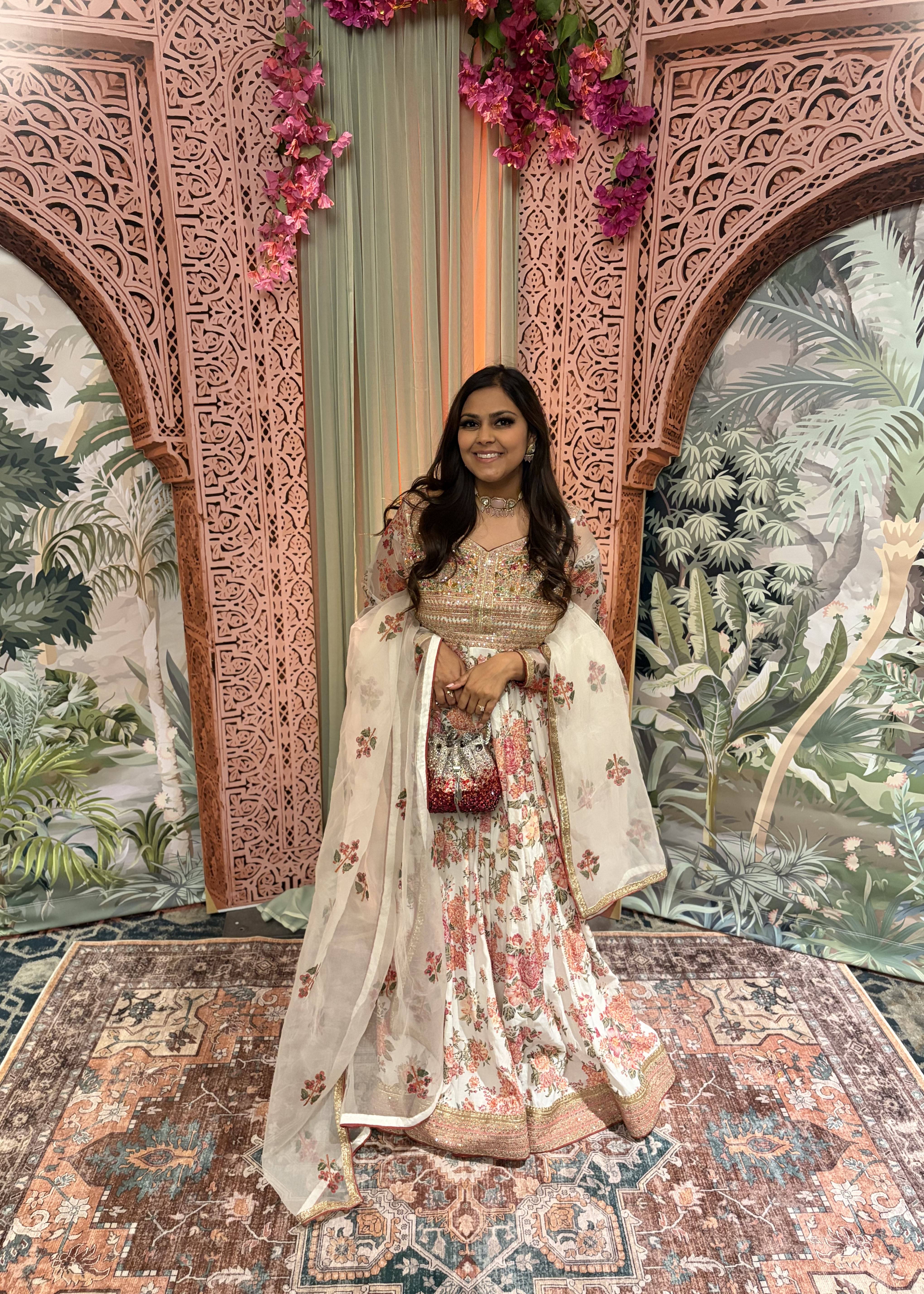 Ivory Floral Anarkali Image - 1