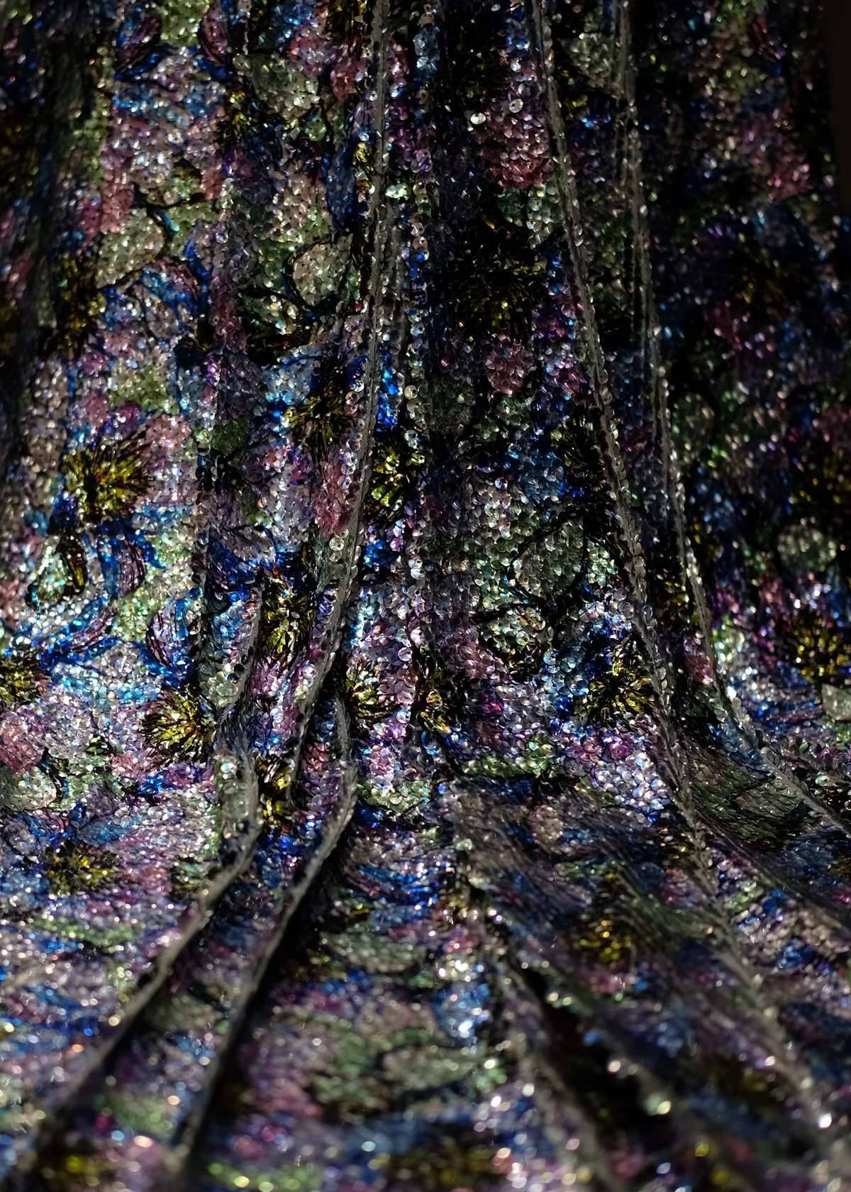 MORAYA Floral Printed Sequin Mermaid Lehenga Skirt Image - 2