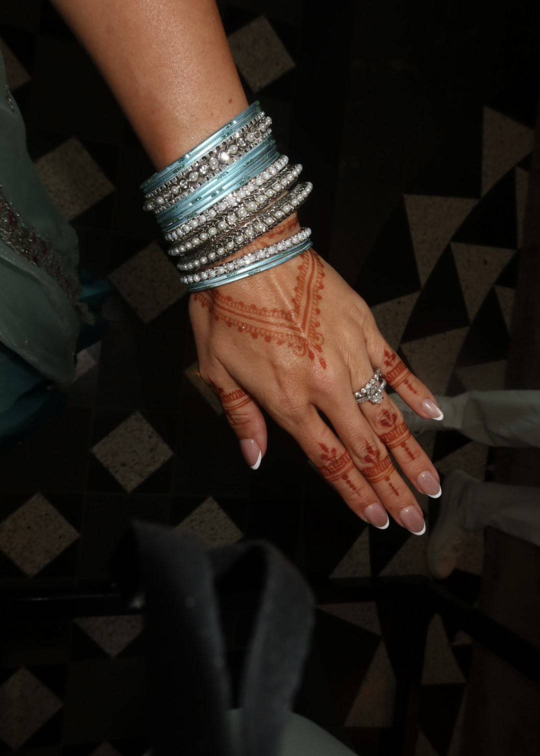Powder Blue & Silver Pearl Bangle Set Image - 1