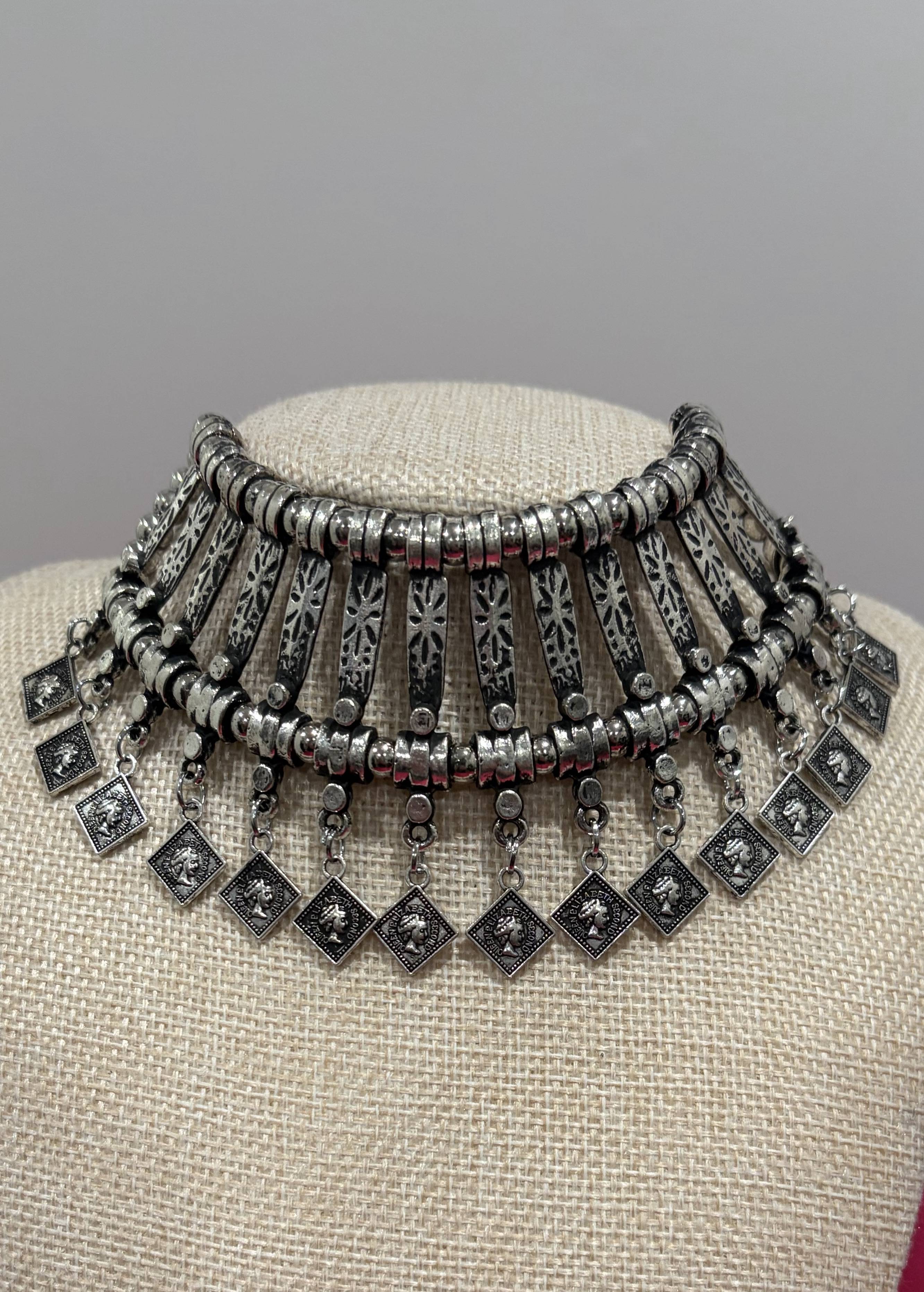 Oxidized Silver Statement Collar Image - 2