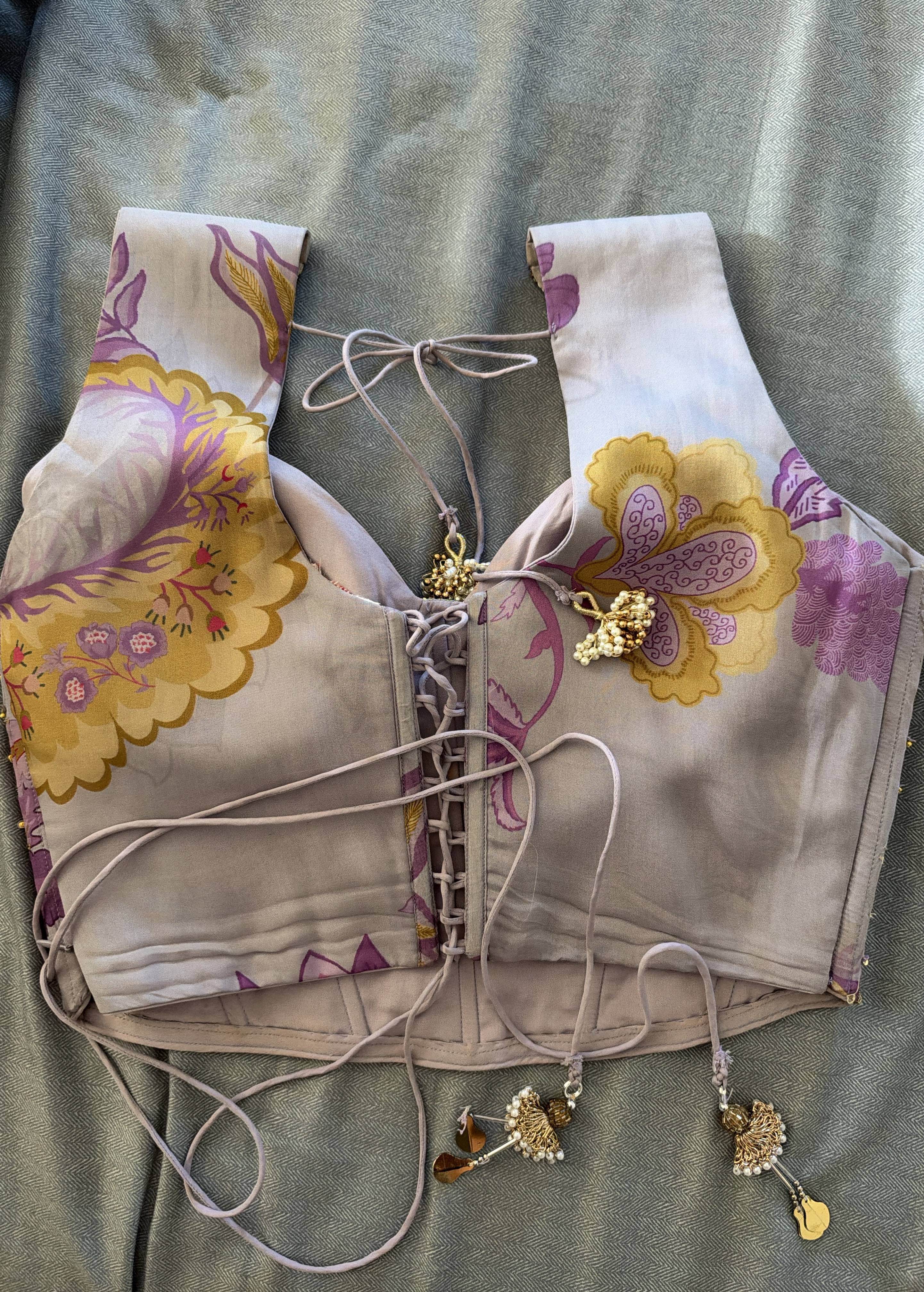 Lilac/purple Floral Lehenga Image - 2