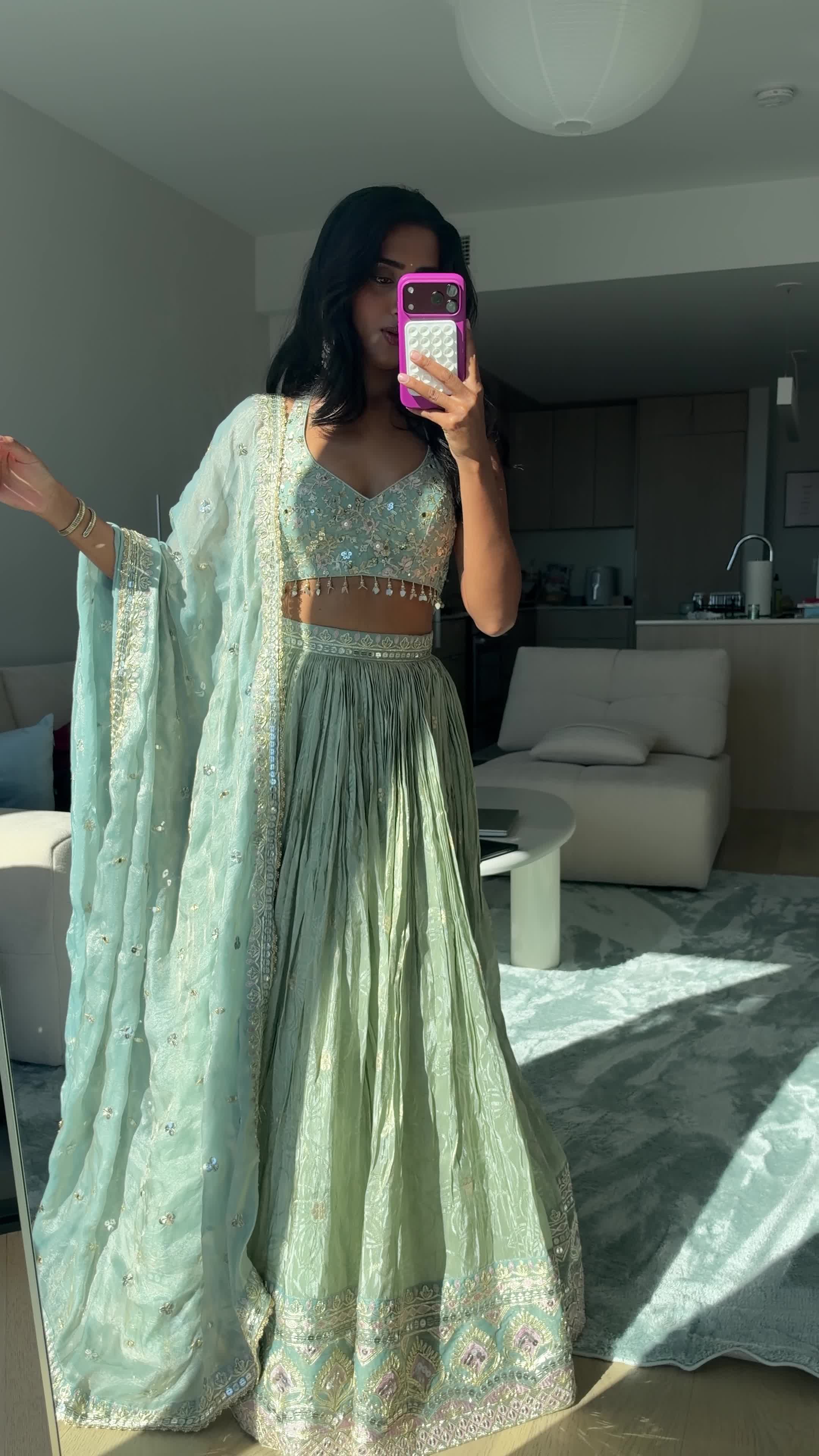Light Dusty Green Lehenga Image - 4