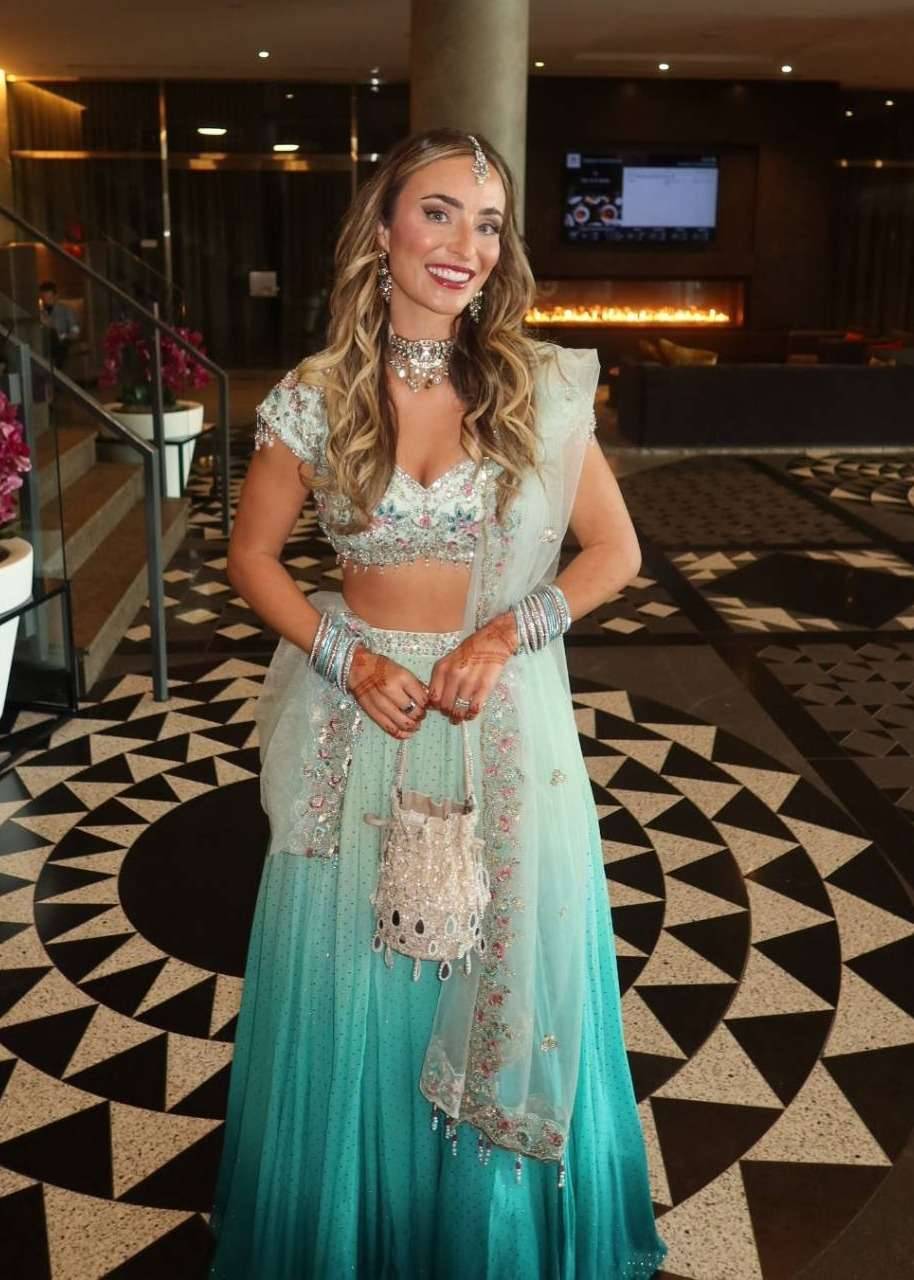 Mint to Teal Ombré Lehenga Set Image - 2