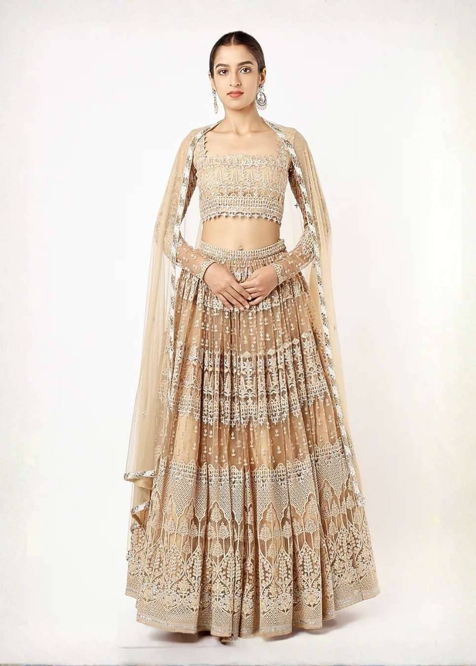 Champagne Gold Lehenga Set Image - 0