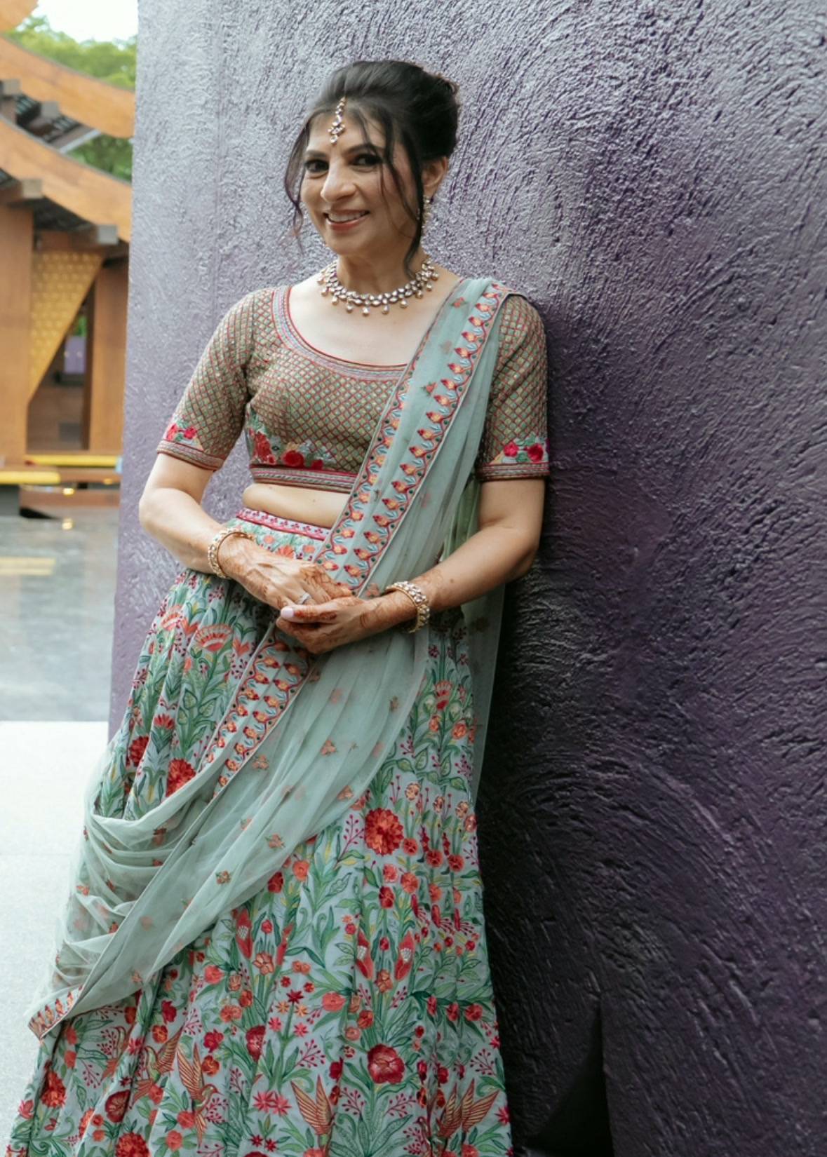 Floral Green Lehenga Image - 1