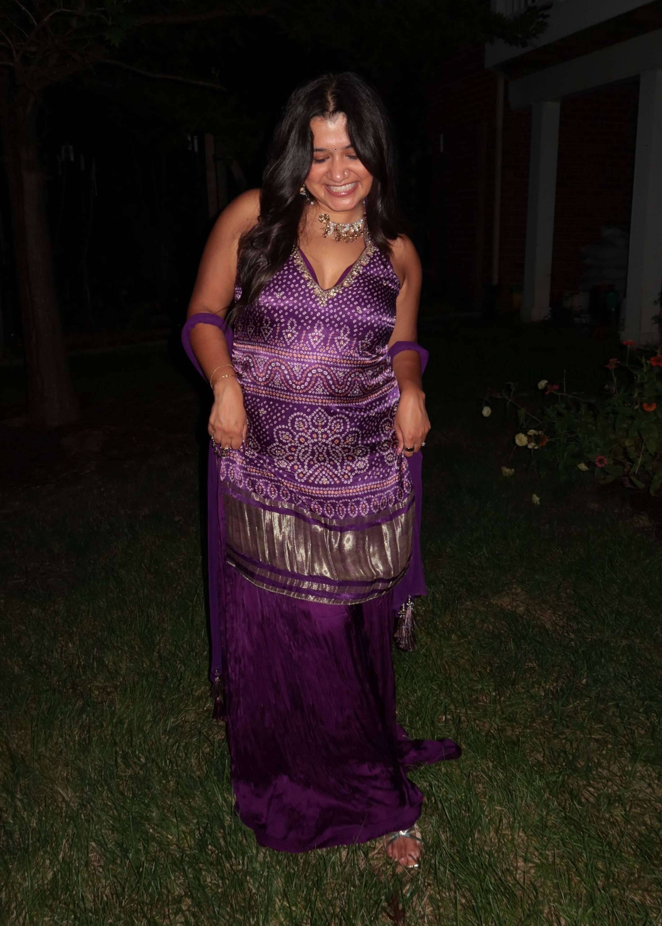 Purple Bandhani Sharara Set Image - 0