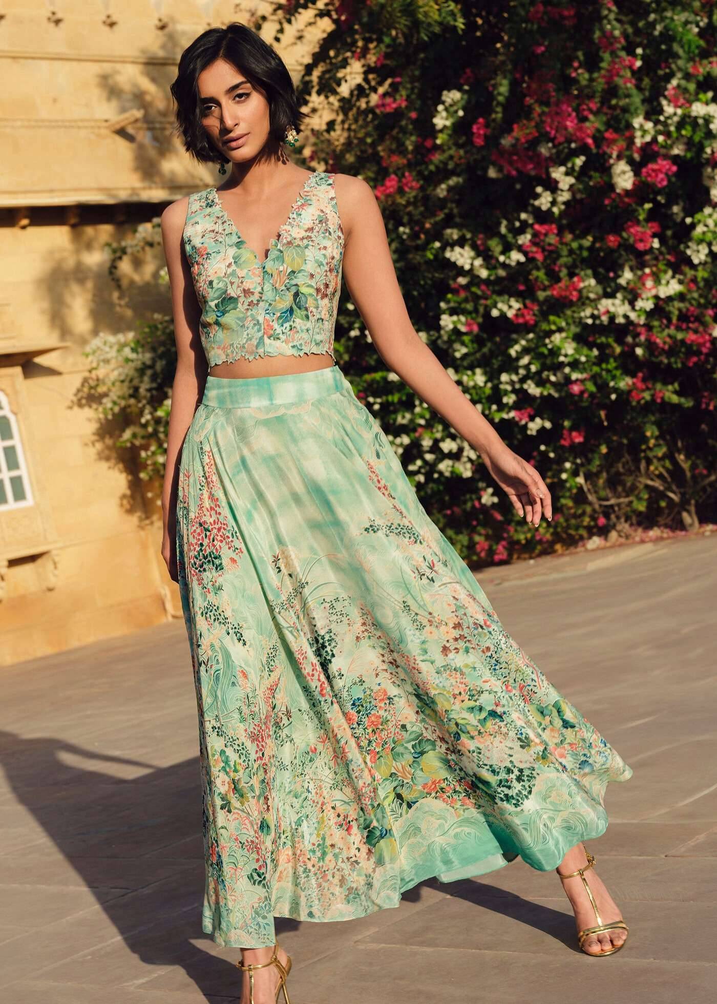 Mint Green Floral Co-Ord Image - 0