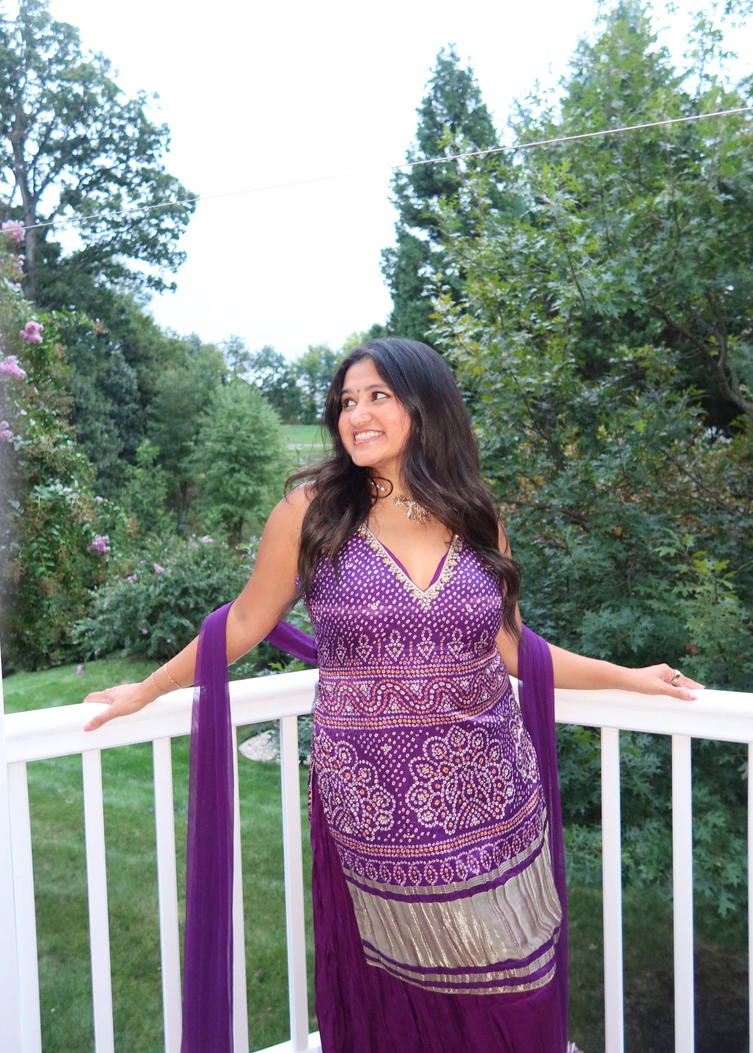 Purple Bandhani Sharara Set Image - 1