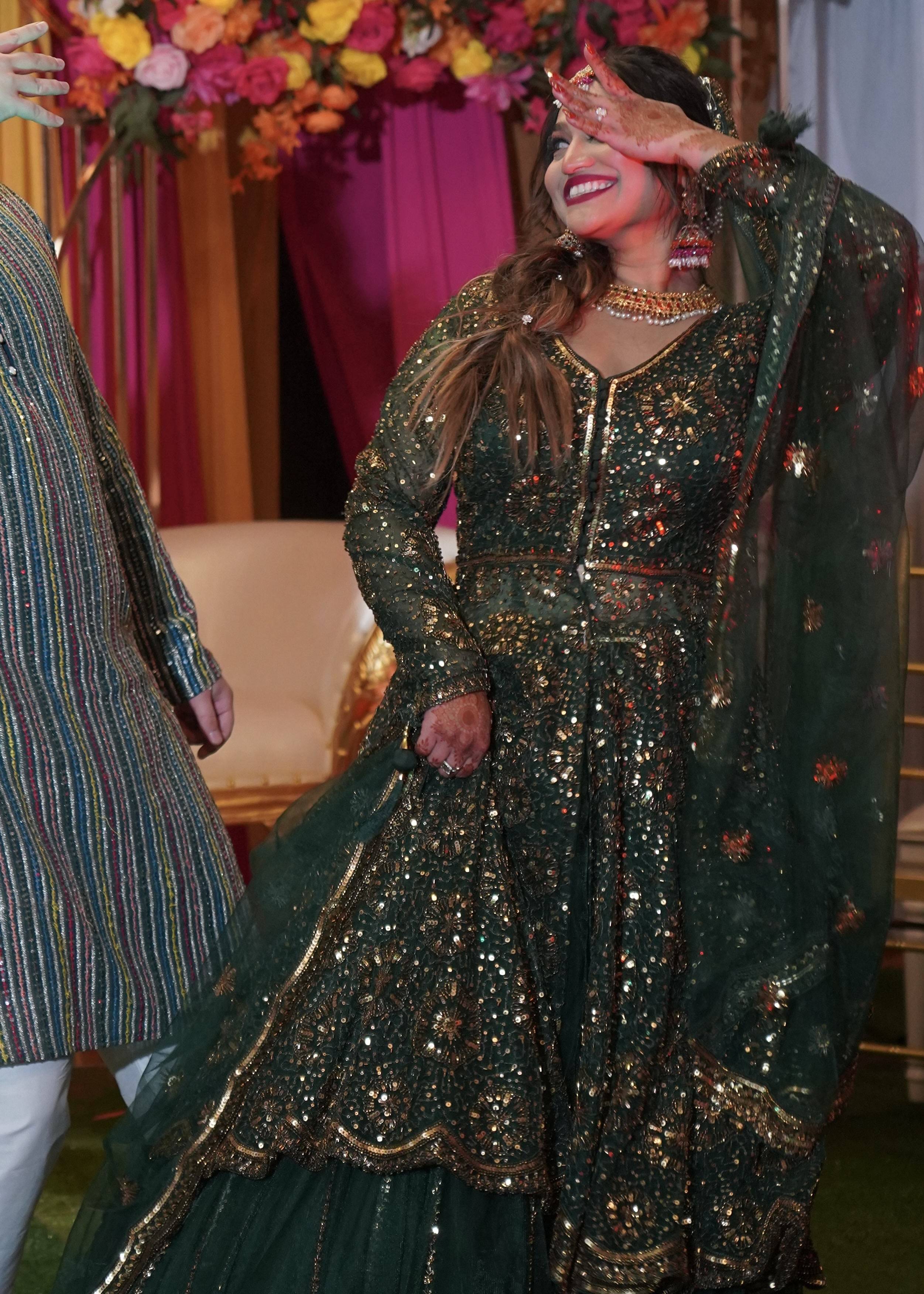 Green Embellished Anarkali Set Image - 1