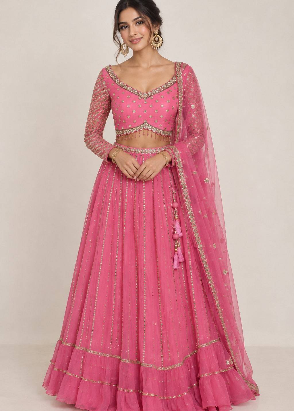 Bubblegum Pink Lehenga  Image - 0