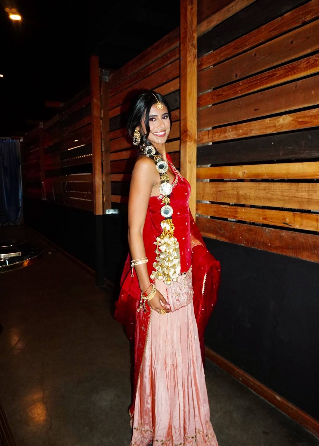 Red and Blush Sharara Set Image - 1