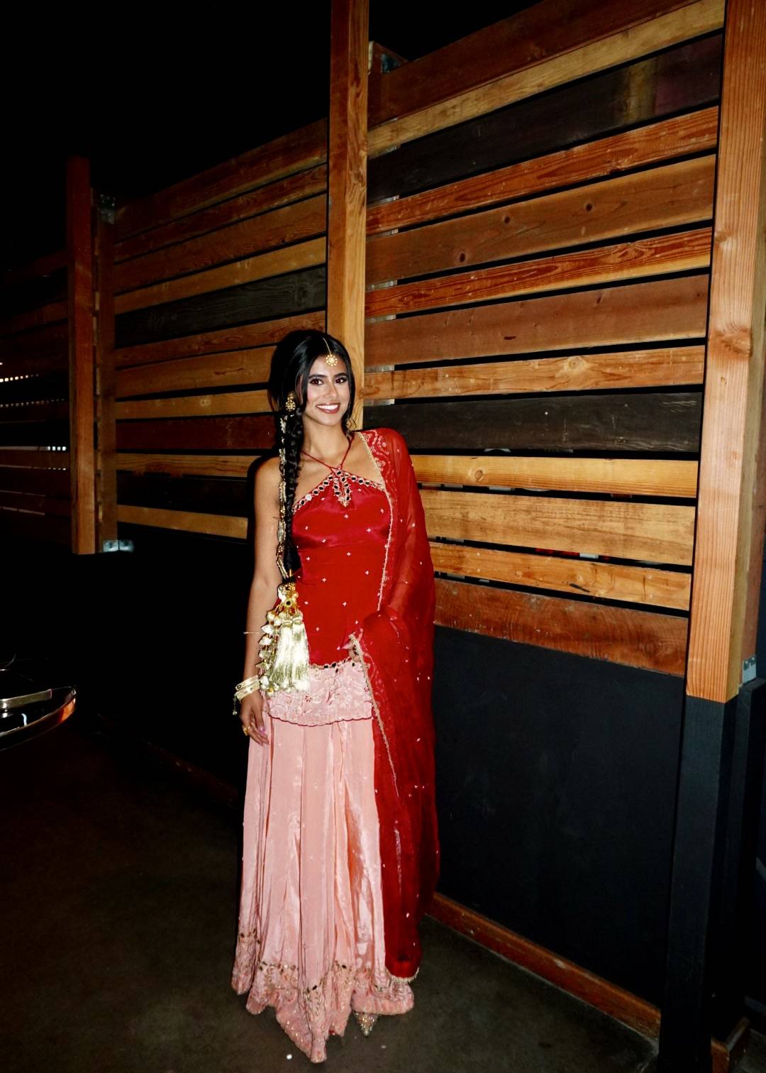 Red and Blush Sharara Set Image - 5