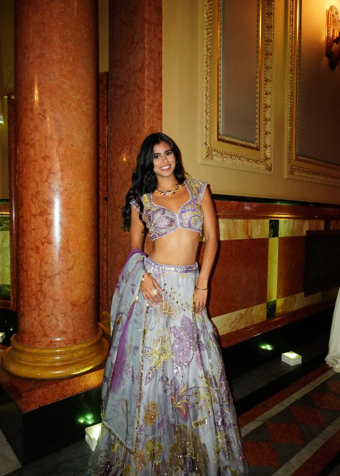Lilac Floral Layla Lehenga Image - 4