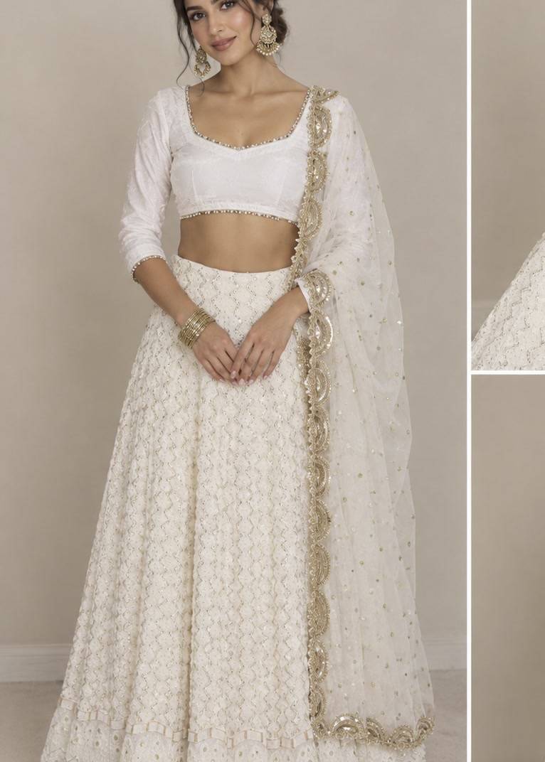 Ivory and Gold Lehenga Image - 0