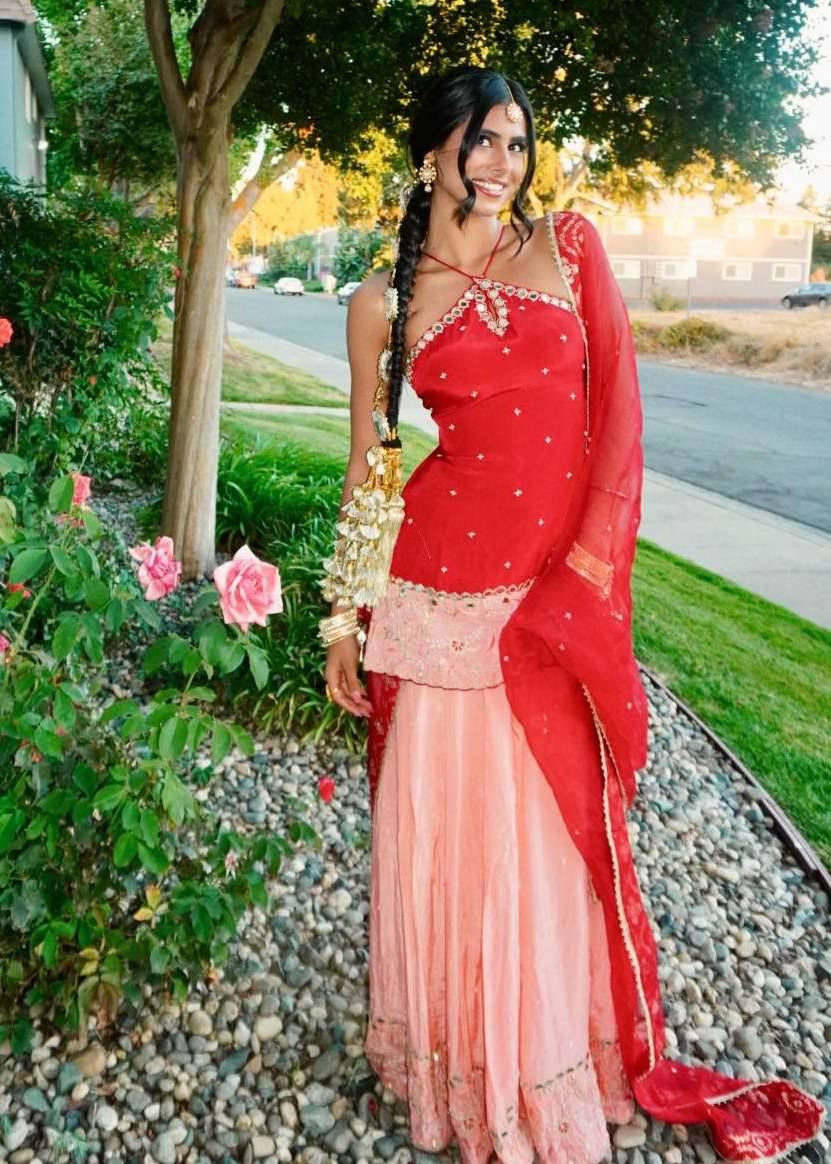 Red and Blush Sharara Set Image - 0