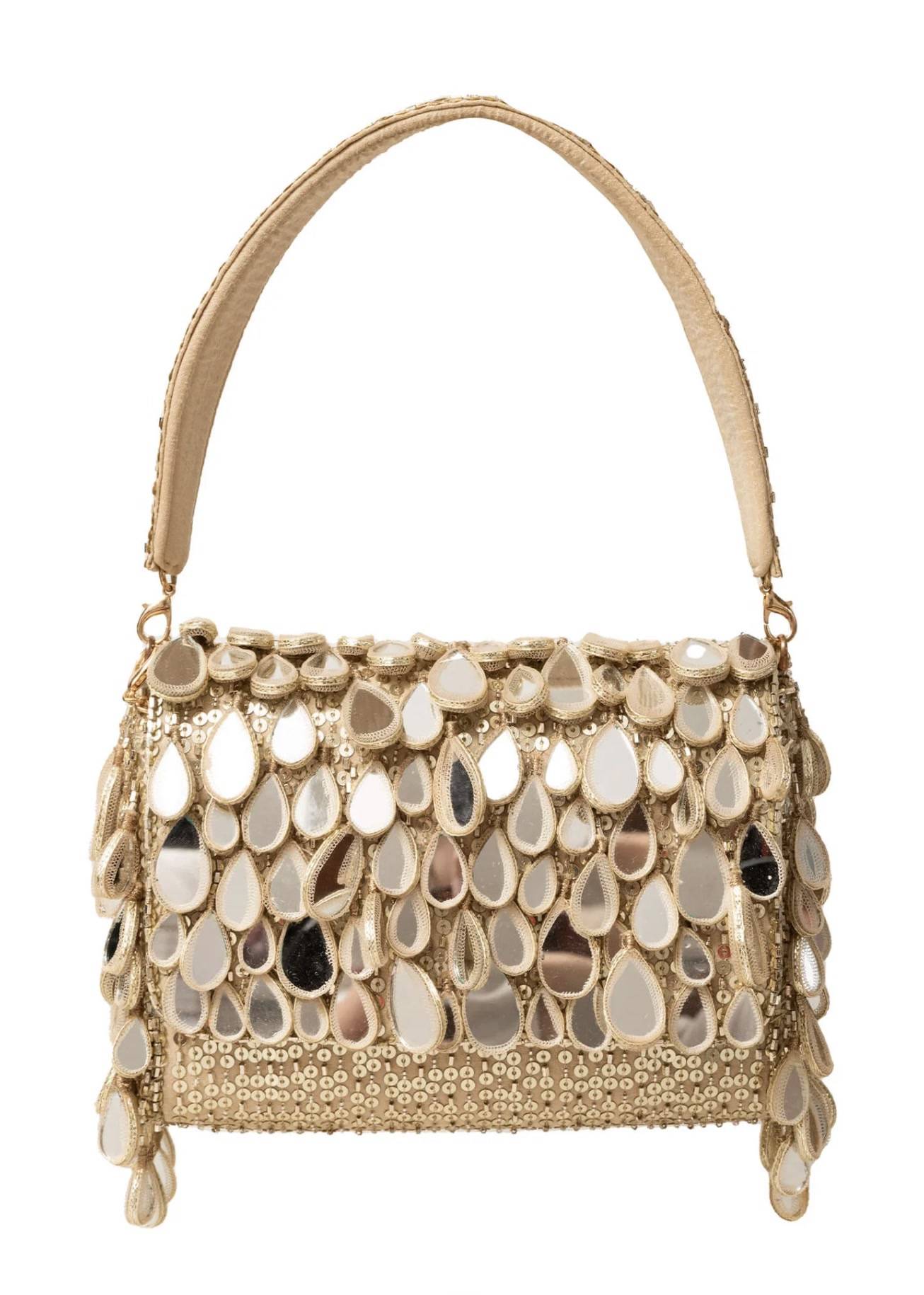 Gold Sequin Mirrorwork Clutch Image - 0