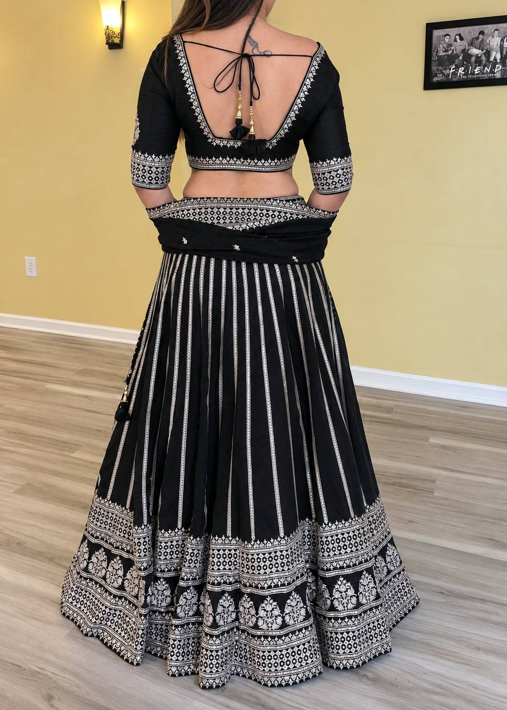 Black Silver Embroidered Lehenga Set Image - 1