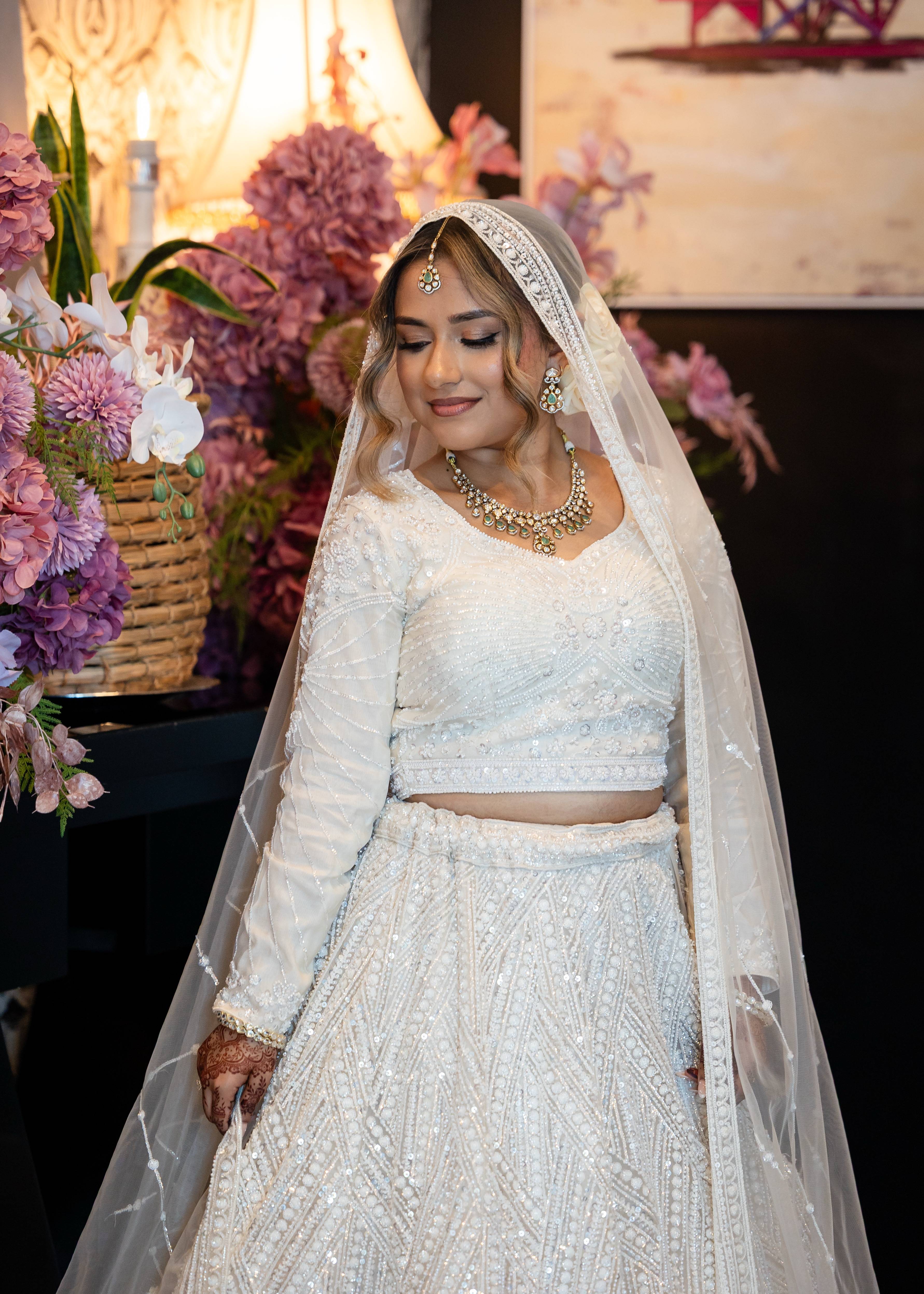 Ivory Sequin & Pearl Lehenga Set  Image - 1