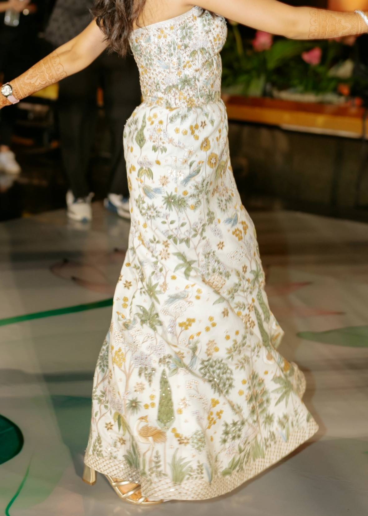 Urvara Hand-painted Pichhwai Silk Skirt - Ivory Image - 4