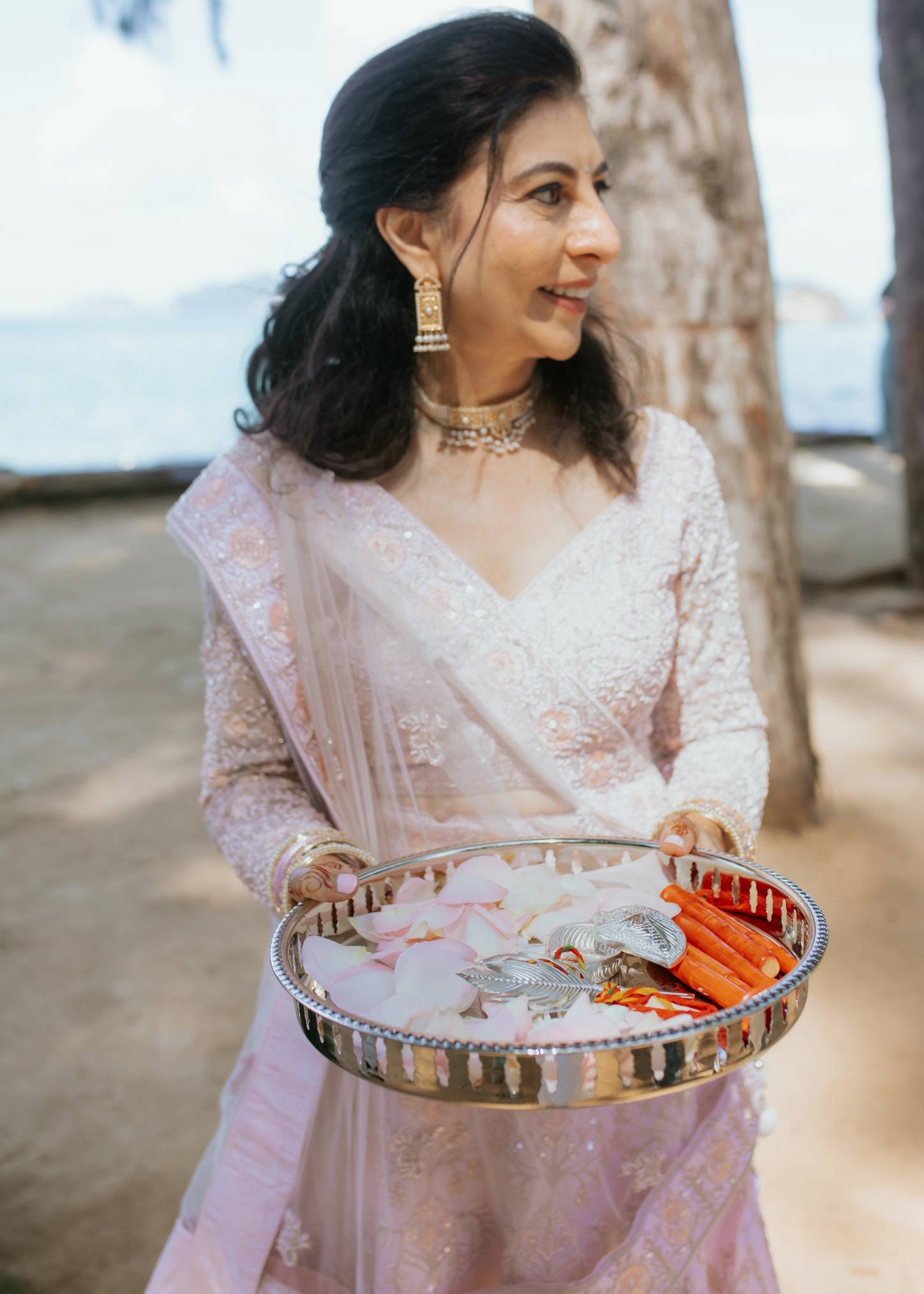 Light Pink Tonal Embroidered Lehenga Image - 1