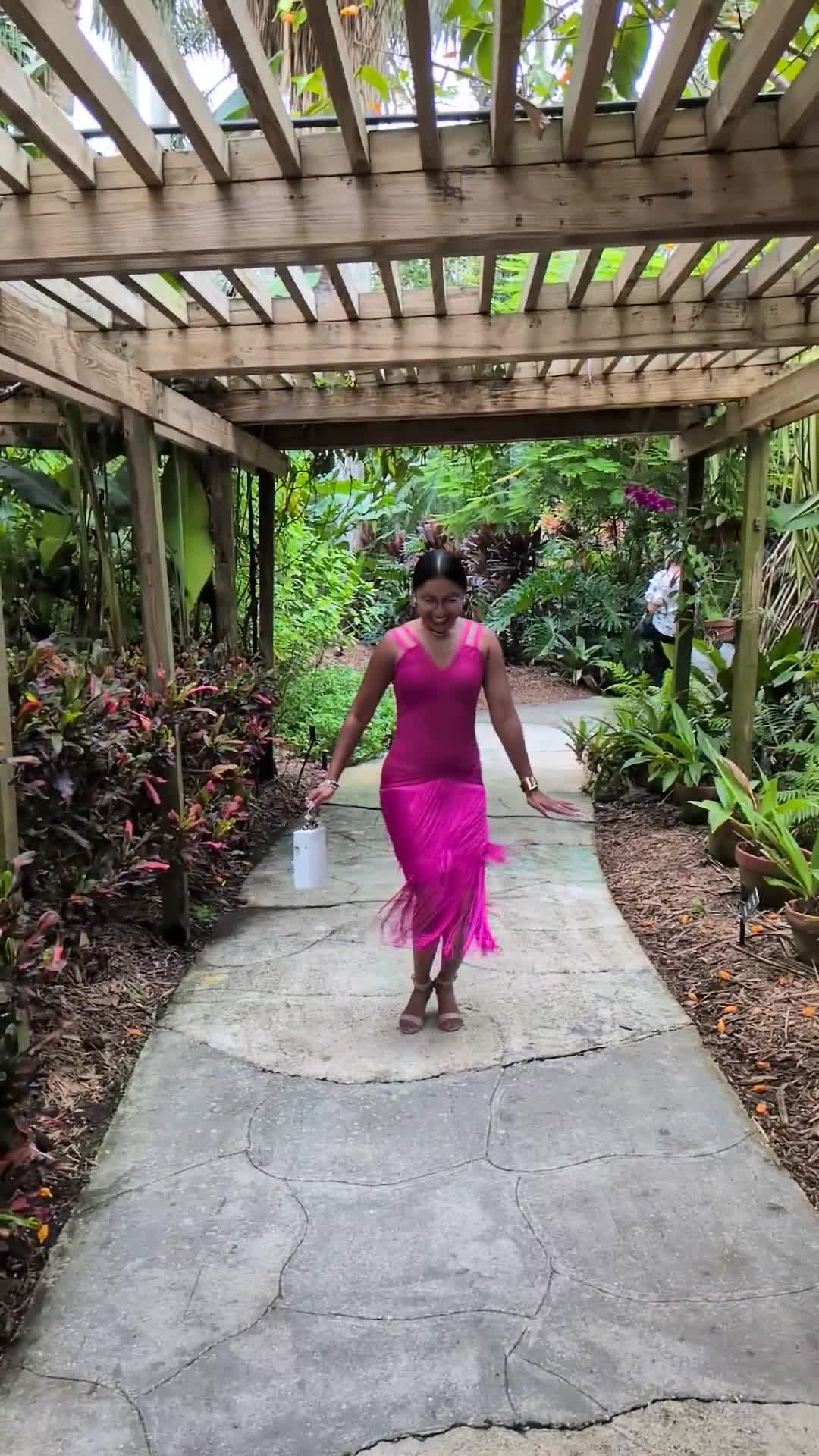Fuchsia Fringe Bandage Midi Dress Image - 1