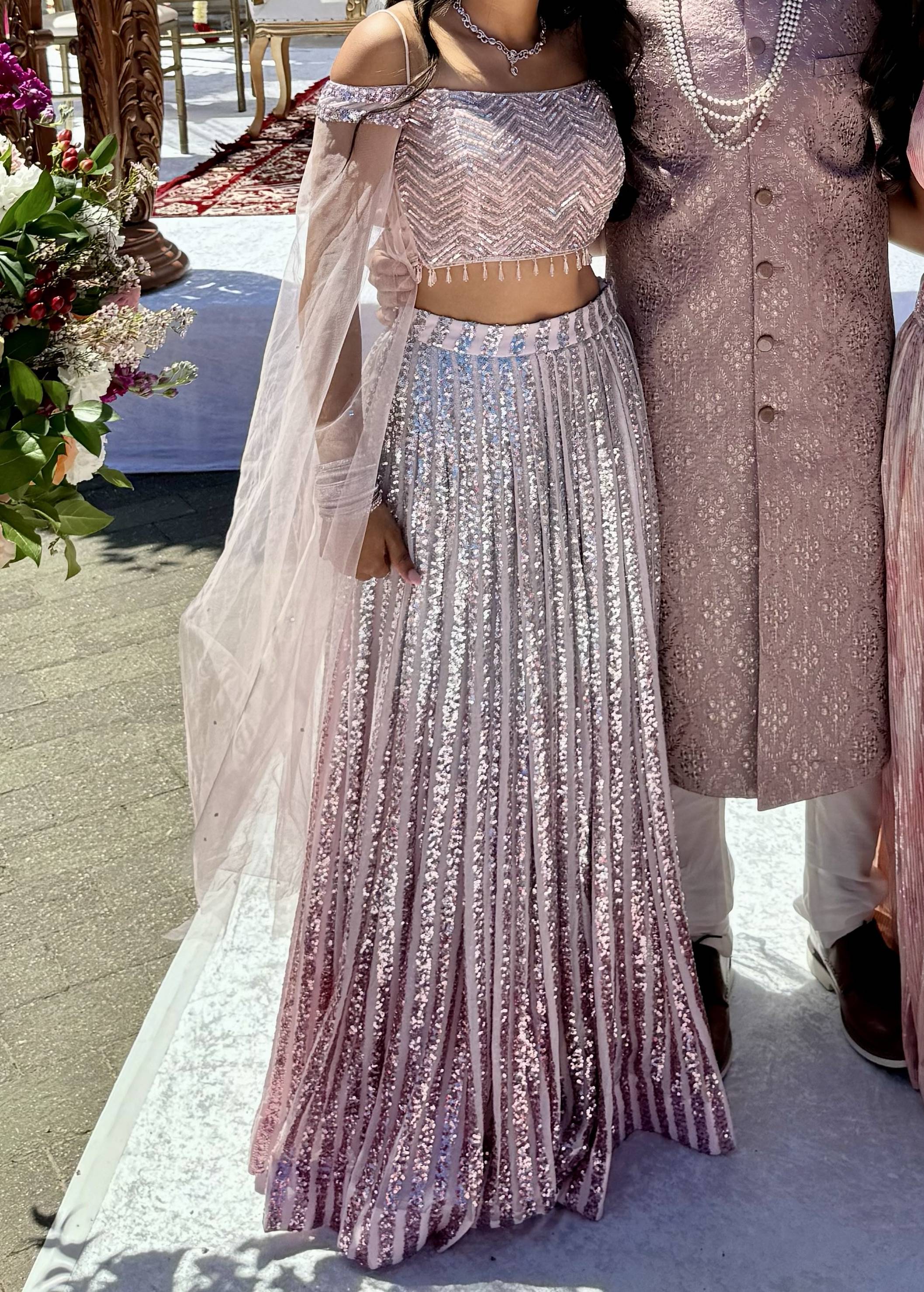 Blush Ombré Sequin Lehenga Set -  Image - 0