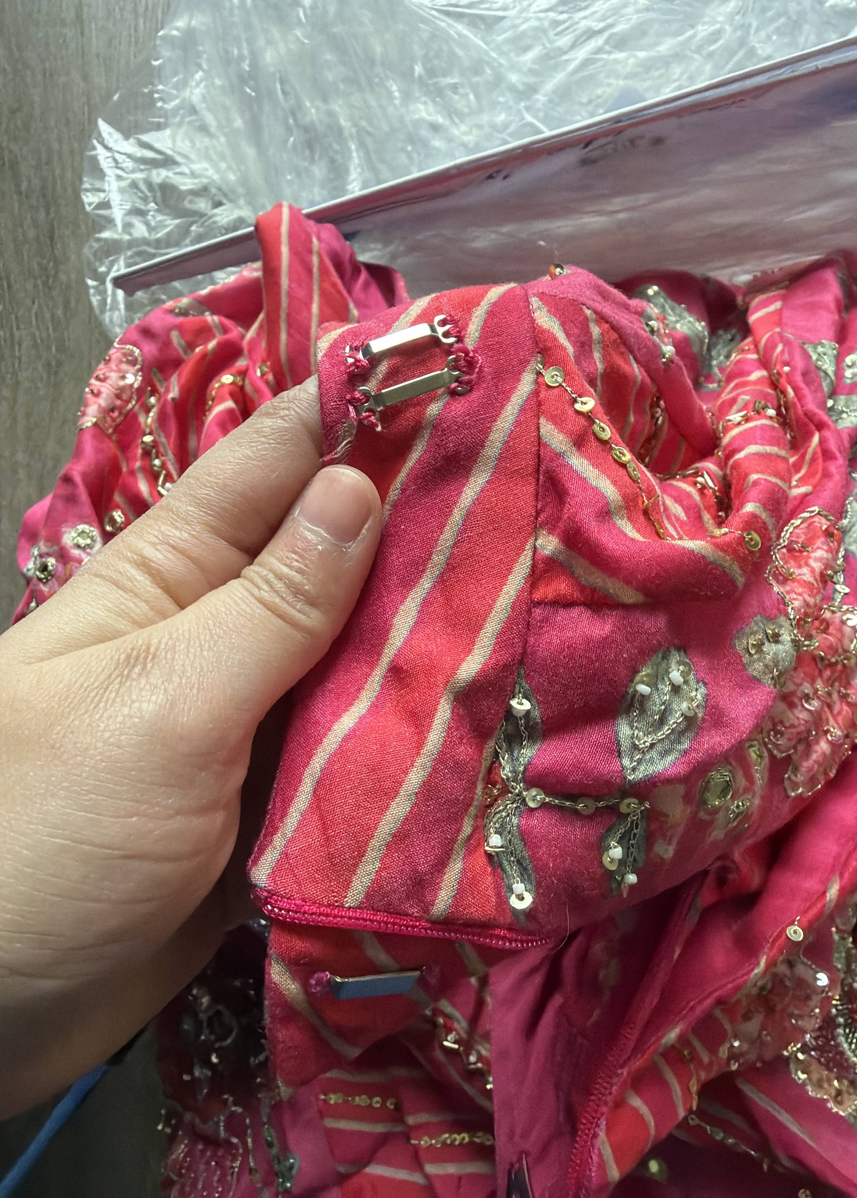 Pink Floral and Mixed Print Lehenga Image - 4