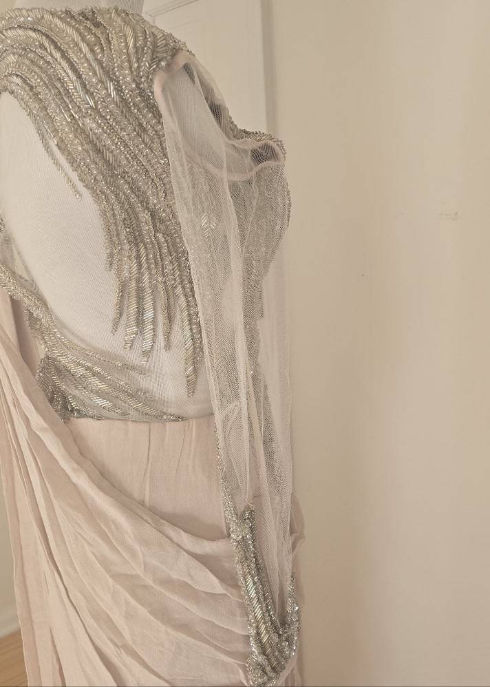 Blush Drape Concept Sari Gown Image - 3