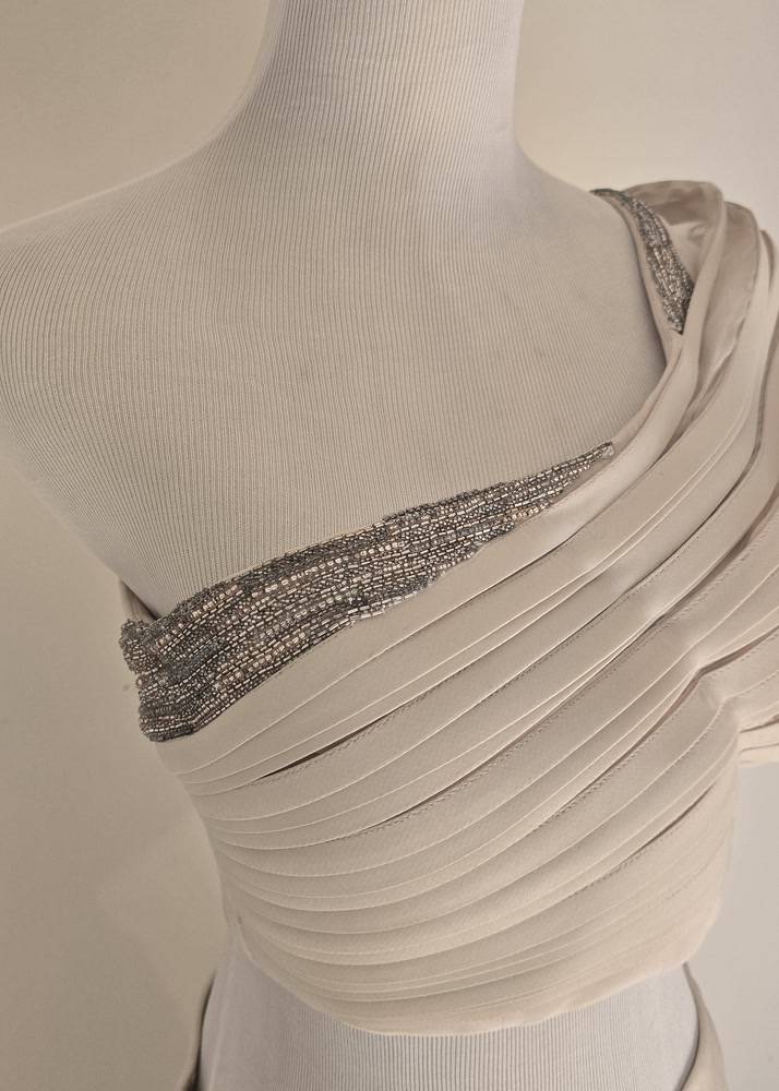 Ivory One-Shoulder Skirt Set Image - 6